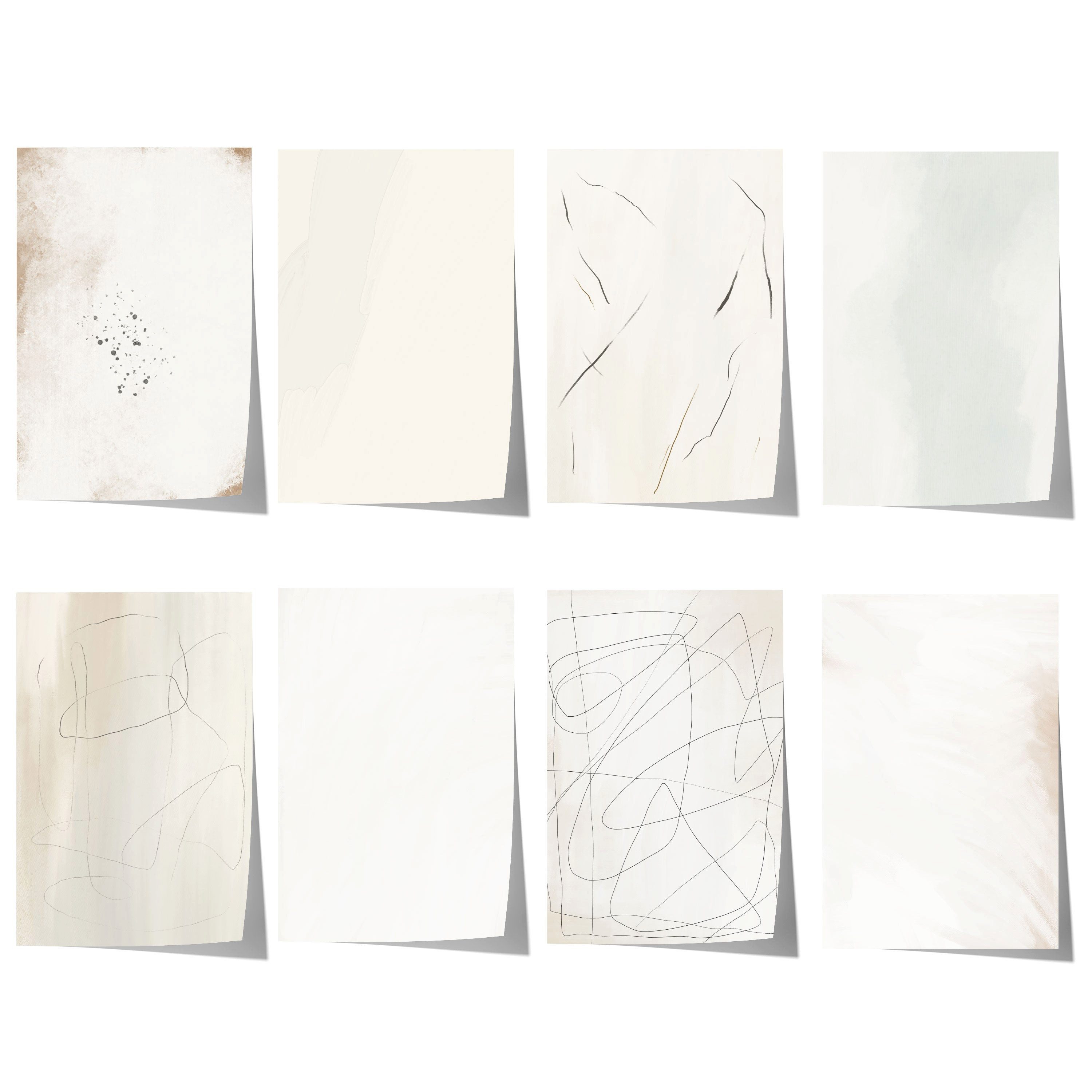 JUSTGOODMOOD Poster Abstrakte Minimalismus Geschenkidee Beige Linienkunst und Organische F, B (1 St)