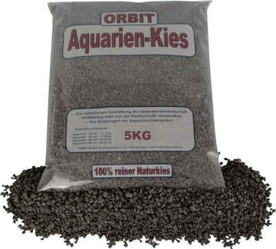 ORBIT Aquarium Orbit Aquarien Natur-Kies schwarz 5 kg