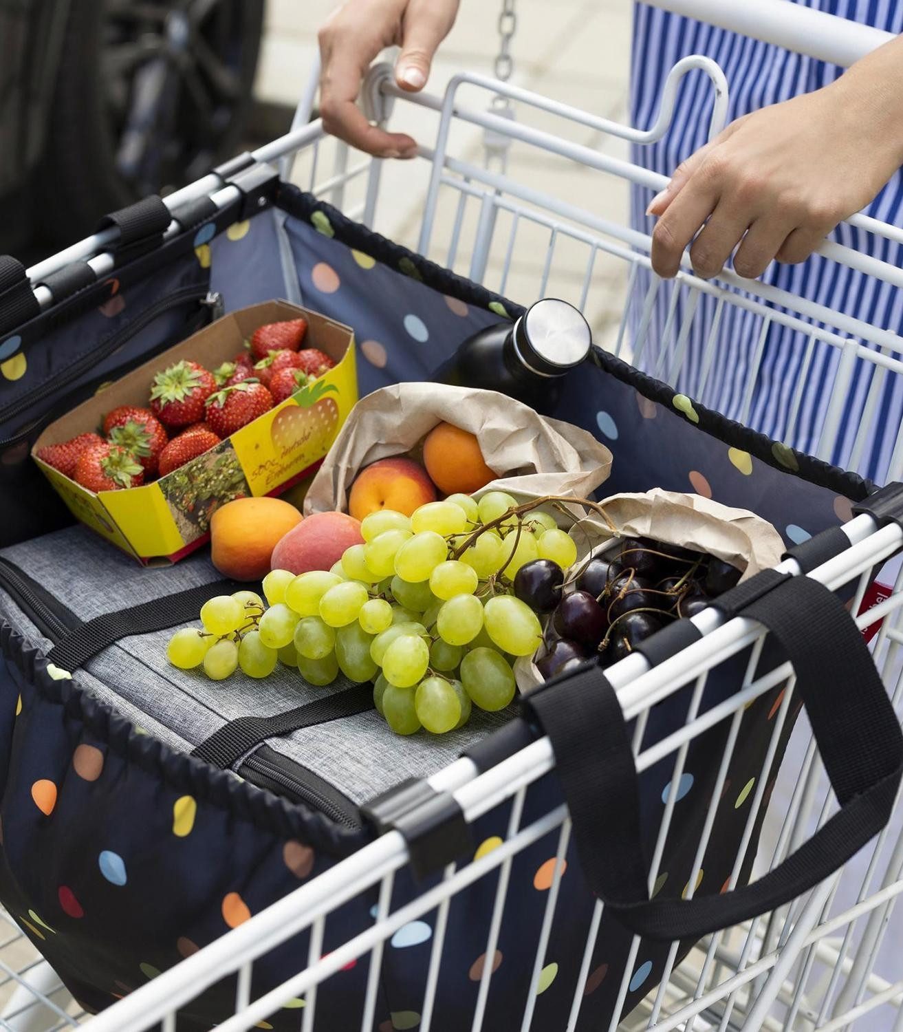 REISENTHEL® Einkaufsshopper EASYSHOPPINGBAG, Mehrfarbig, Schwarz, Polyester, 30 l, Wasserabweisend, mit Griffen