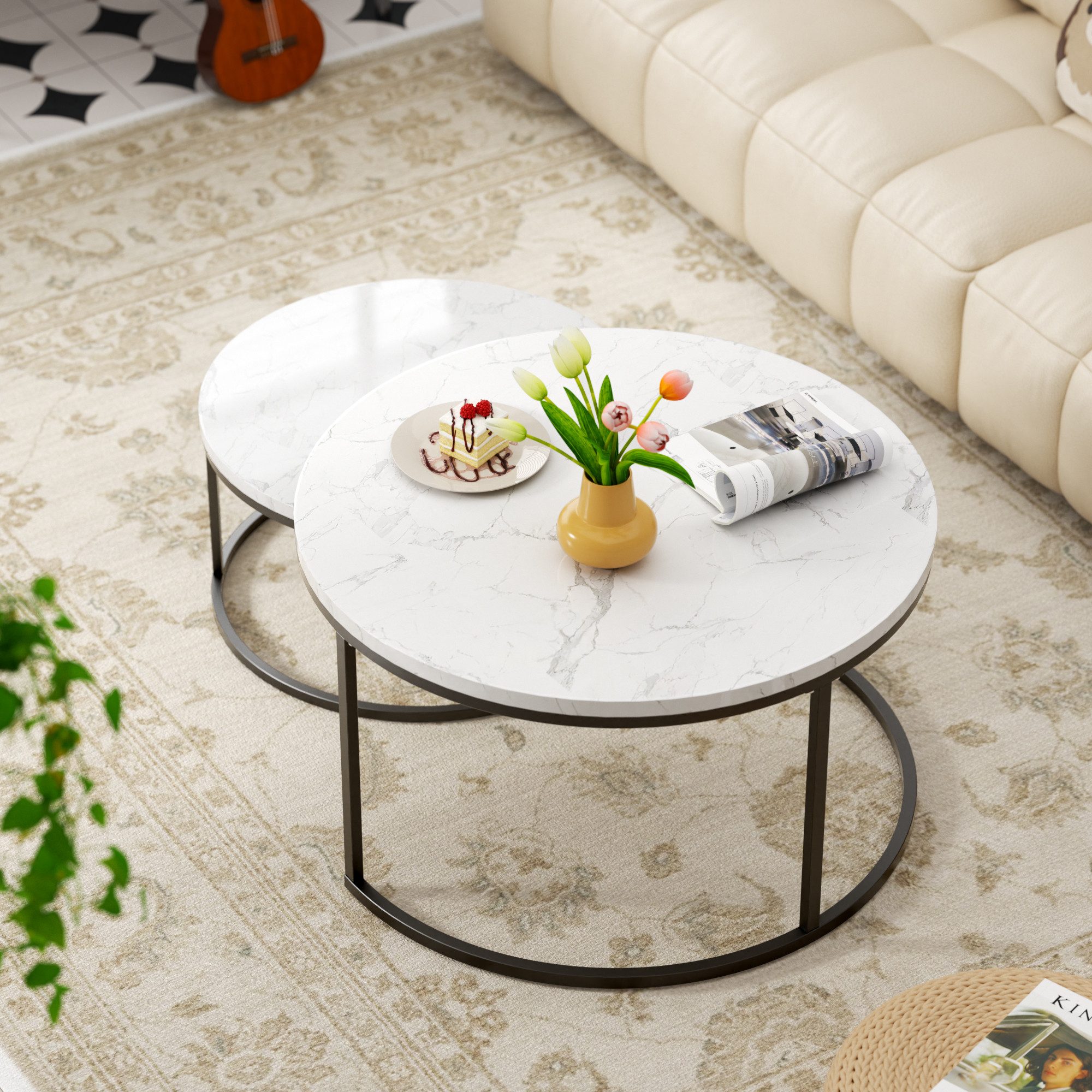 HAUSS SPOLE Couchtisch 2er Set Satztisch Beistelltisch MDF-Tischplatte, mit günstig online kaufen