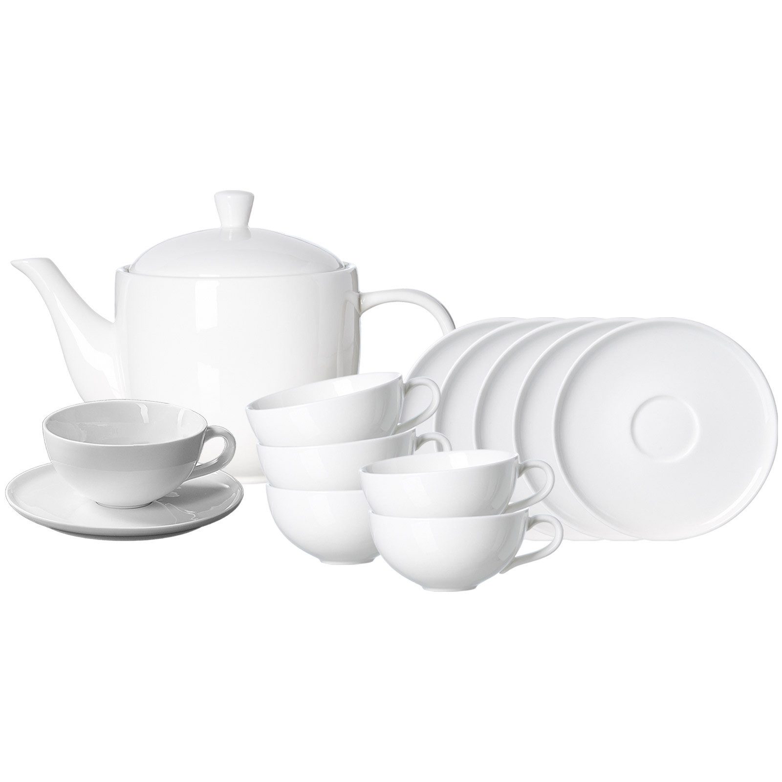 Ritzenhoff & Breker Teeservice Skagen Teeservice 13er Set (13-tlg), 6 Personen, Porzellan