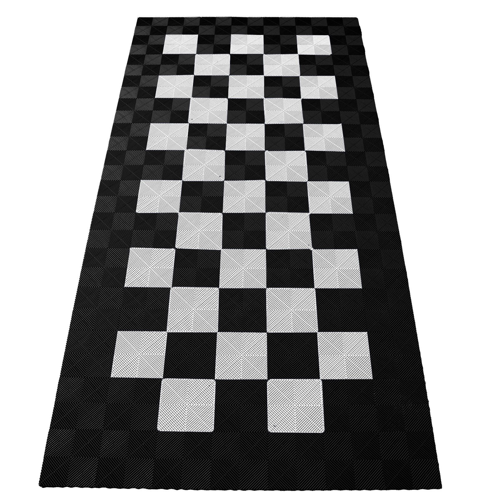 Tenzo-R Bodenfliese Performance Garagenboden Floor 2,8mx5,6m Schwarz Weiss Set2, schwarz/weiß