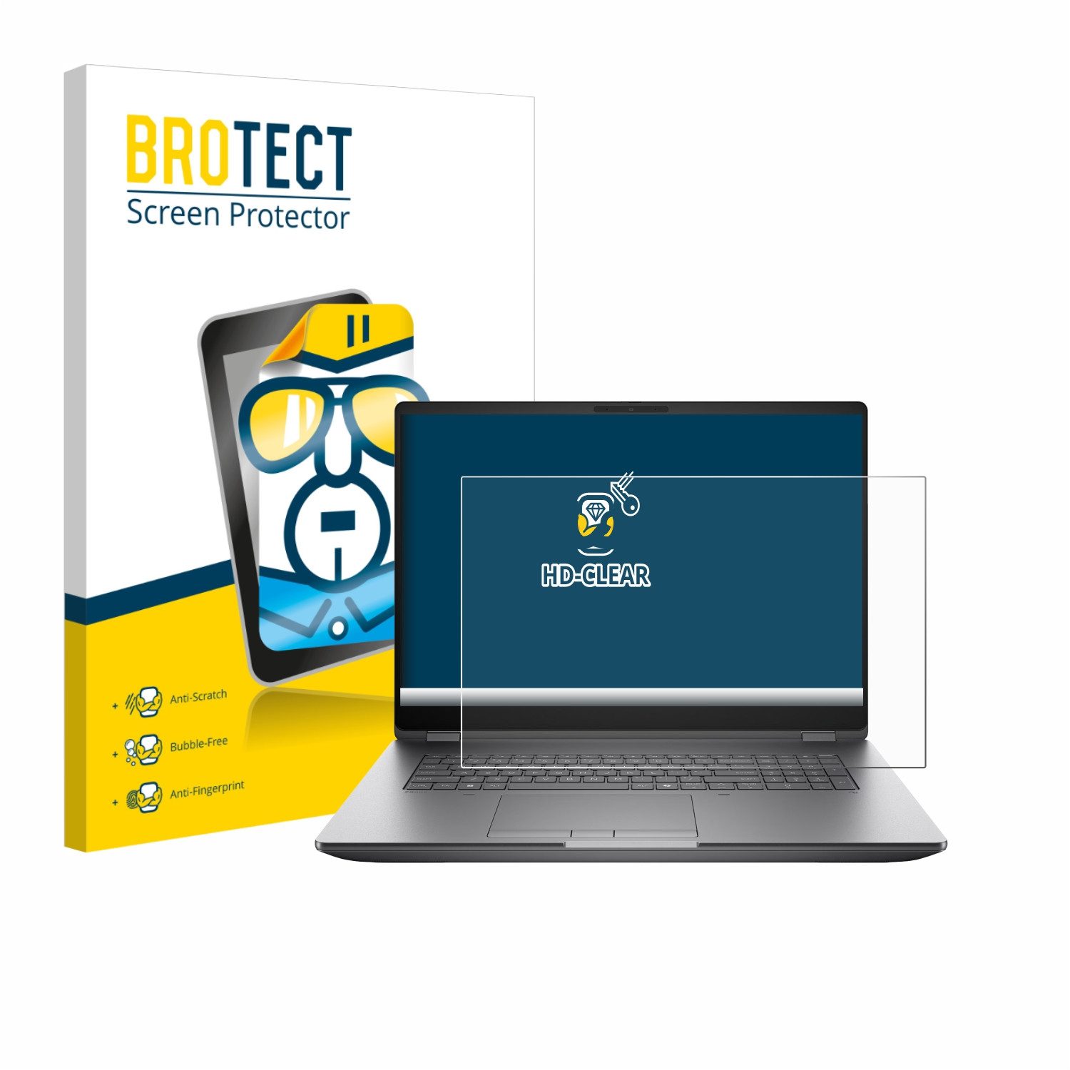 BROTECT Displayschutzfolie Schutzfolie für HP Zbook Fury G1i 18, Displayschutz Schutz Folie Klar Transparent