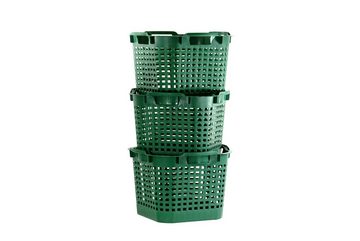 GREENLIFE® Aufbewahrungskorb Uni-Korb 25 kg, 10 Stück, drehstapelbar, grün