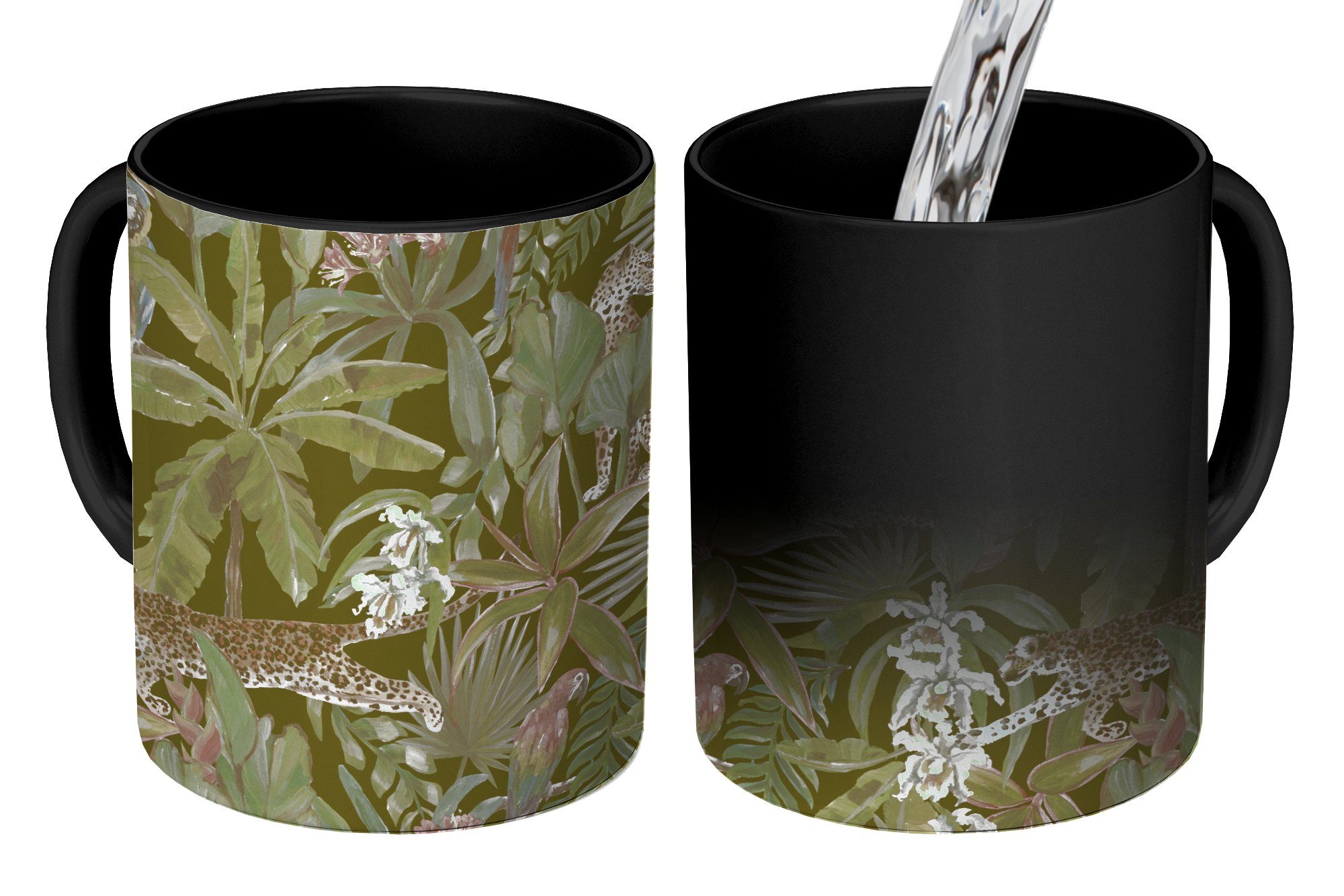- Zaubertasse, Teetasse, Muster, MuchoWow Dschungel Keramik, - Tiere Geschenk Tasse Vintage Kaffeetassen, Farbwechsel, -