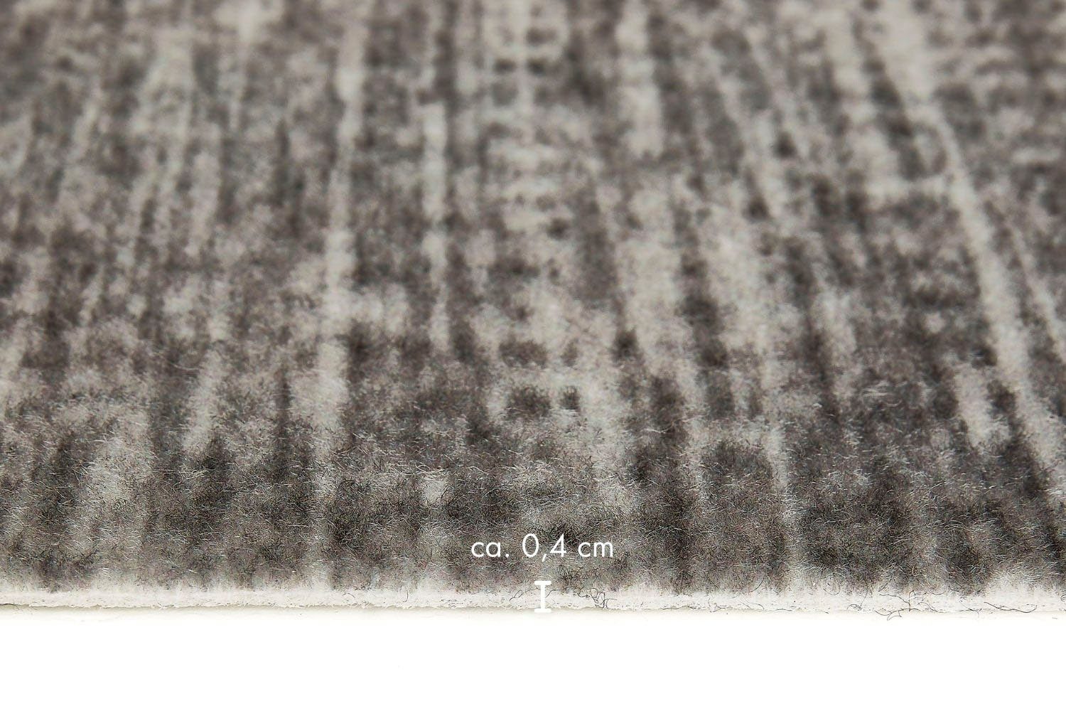 mm, robust Paris 40x40 grau Teppichfliese cm, Stück & strapazierfähig, Andiamo, qm) quadratisch, Nadelfilz, 25 Höhe: selbstklebend, 4 (4