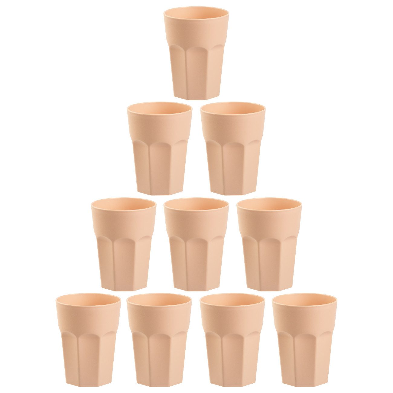 Engelland Becher Kunststoffbecher in modernen Pastellfarben, Mehrweg, 10-tlg., Kunststoff, spülmaschinengeeignet, bruchfest, wiederverwendbar, 250 ml, 0,25 Liter