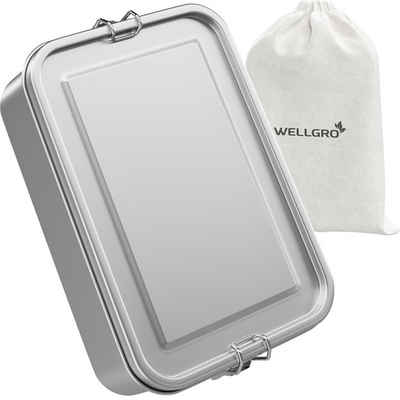 Wellgro Lunchbox Edelstahl Dosen eckig - 550ml 850ml 1400ml 2400ml