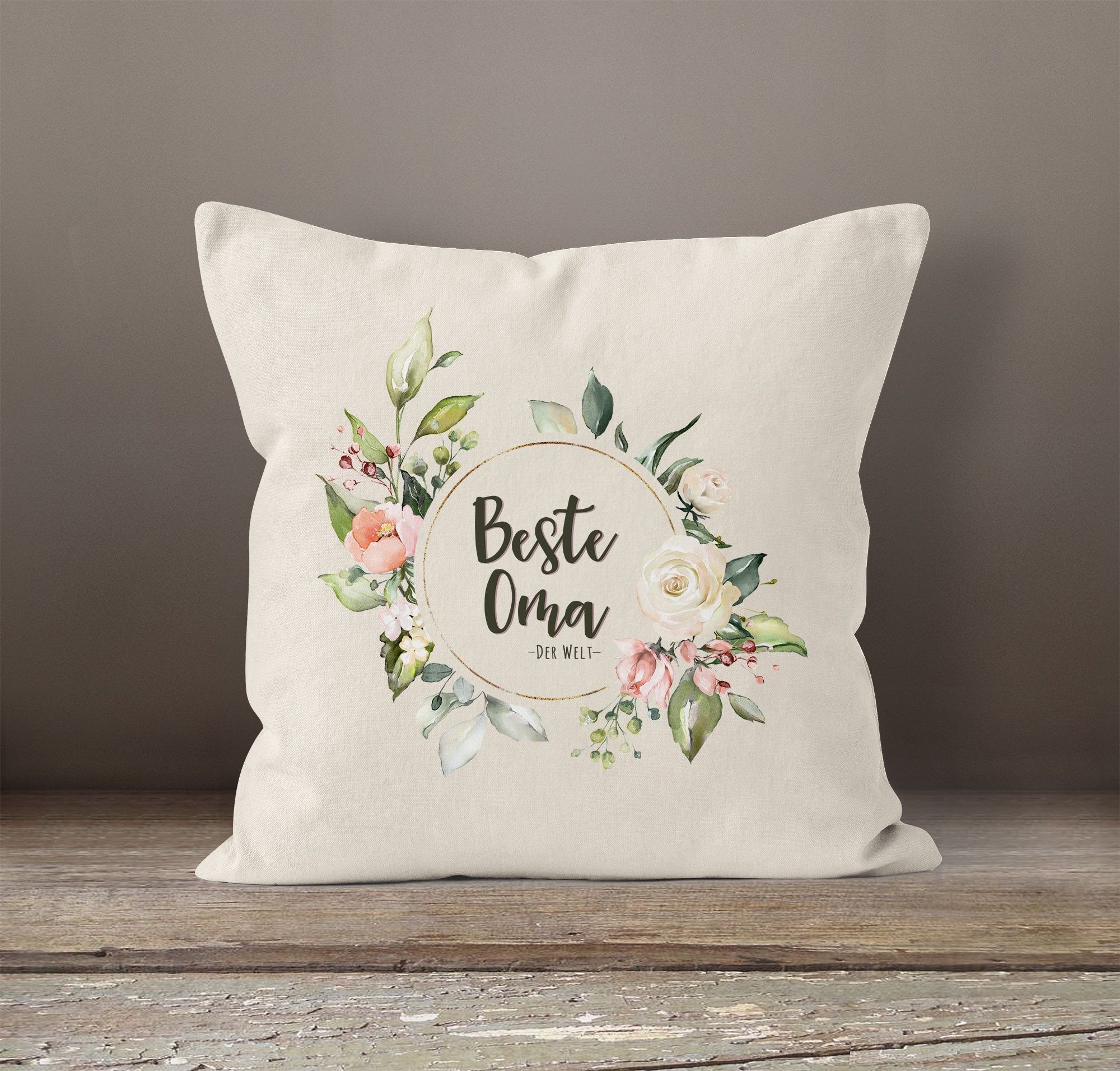 MoonWorks Dekokissen Kissen-Bezug Beste Oma der Welt Watercolor Geschenk Ki günstig online kaufen