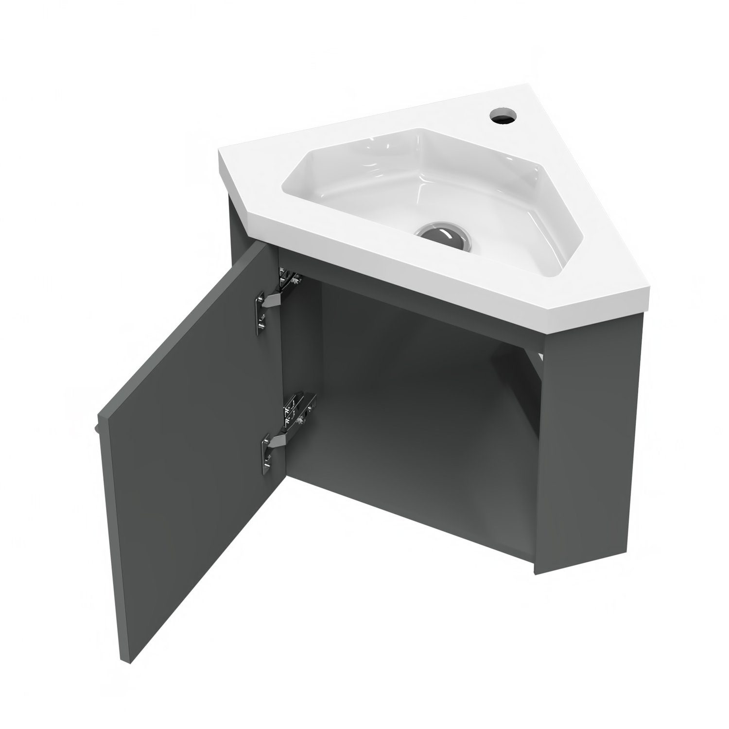 duschspa Waschtisch 45 cm Eckwaschtisch Waschbecken mit Unterschrank, Vormontieren