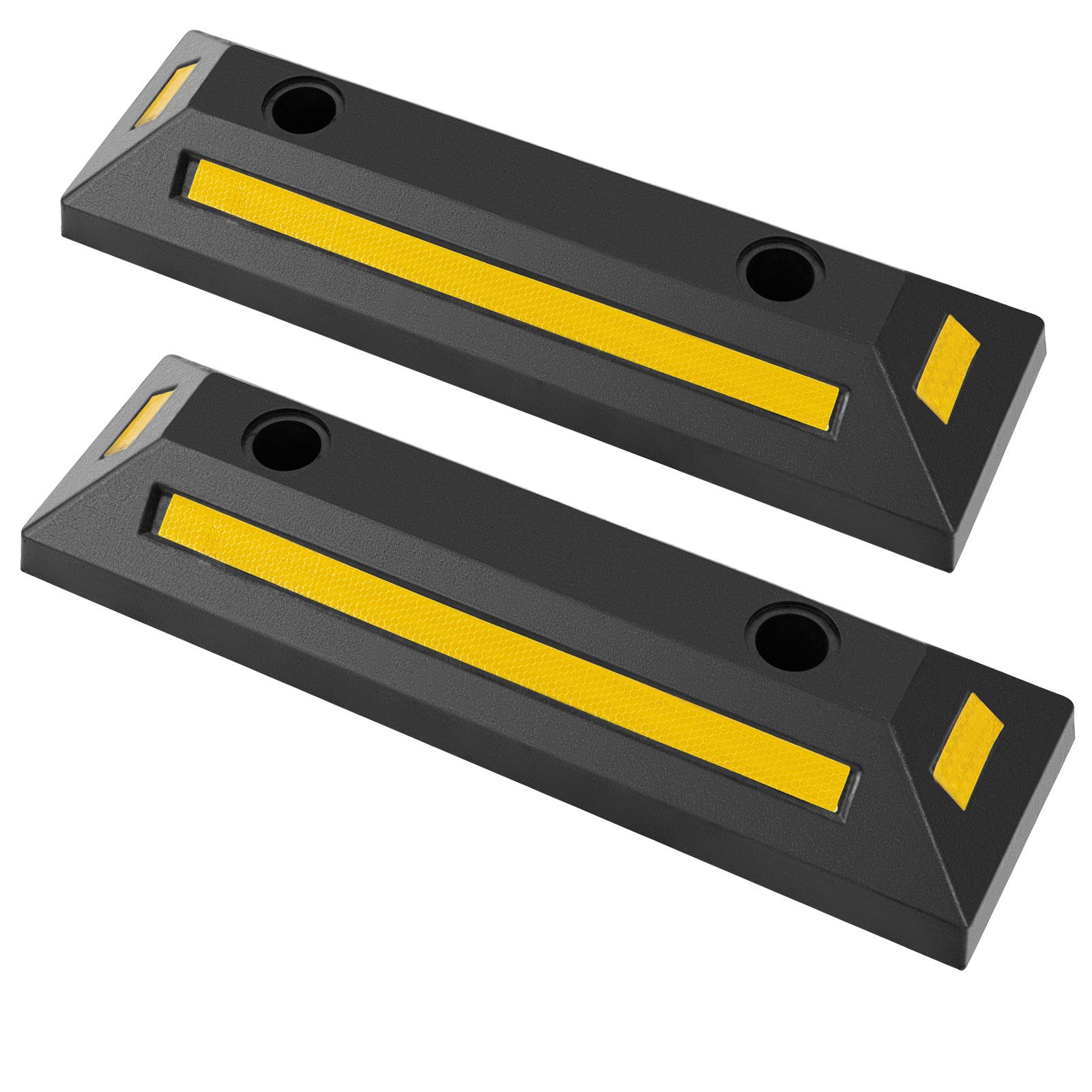 COSTWAY Absperrpfosten (2-tlg), Radstopper aus Gummi, für Garagen, Parkplätze