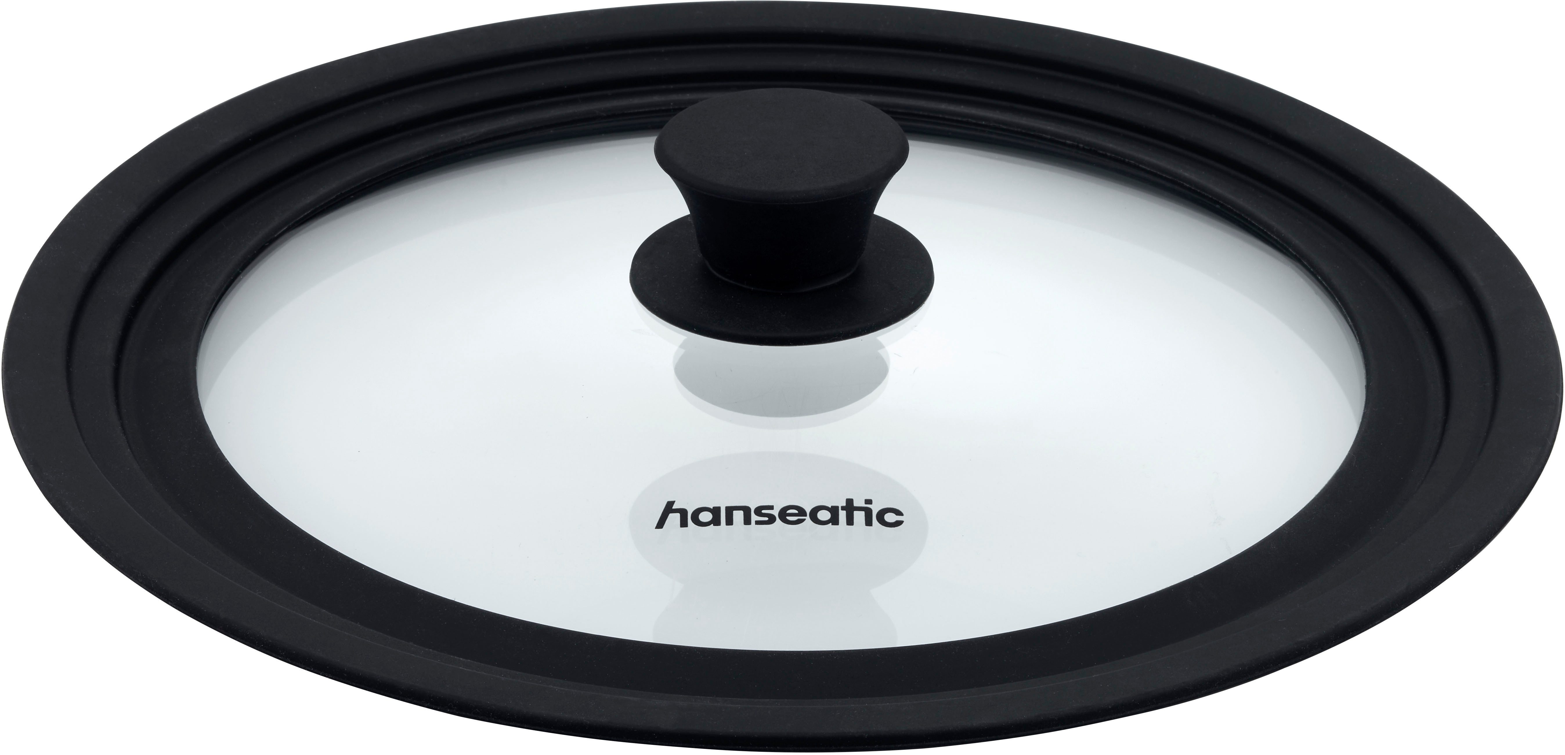 Hanseatic Universaldeckel hanseatic, passend für Pfannen und Töpfe Ø 24 - 28 cm, (1-tlg), Крышки mit Silikonrand, Sichtfenster und wärmeabweisendem Knopf