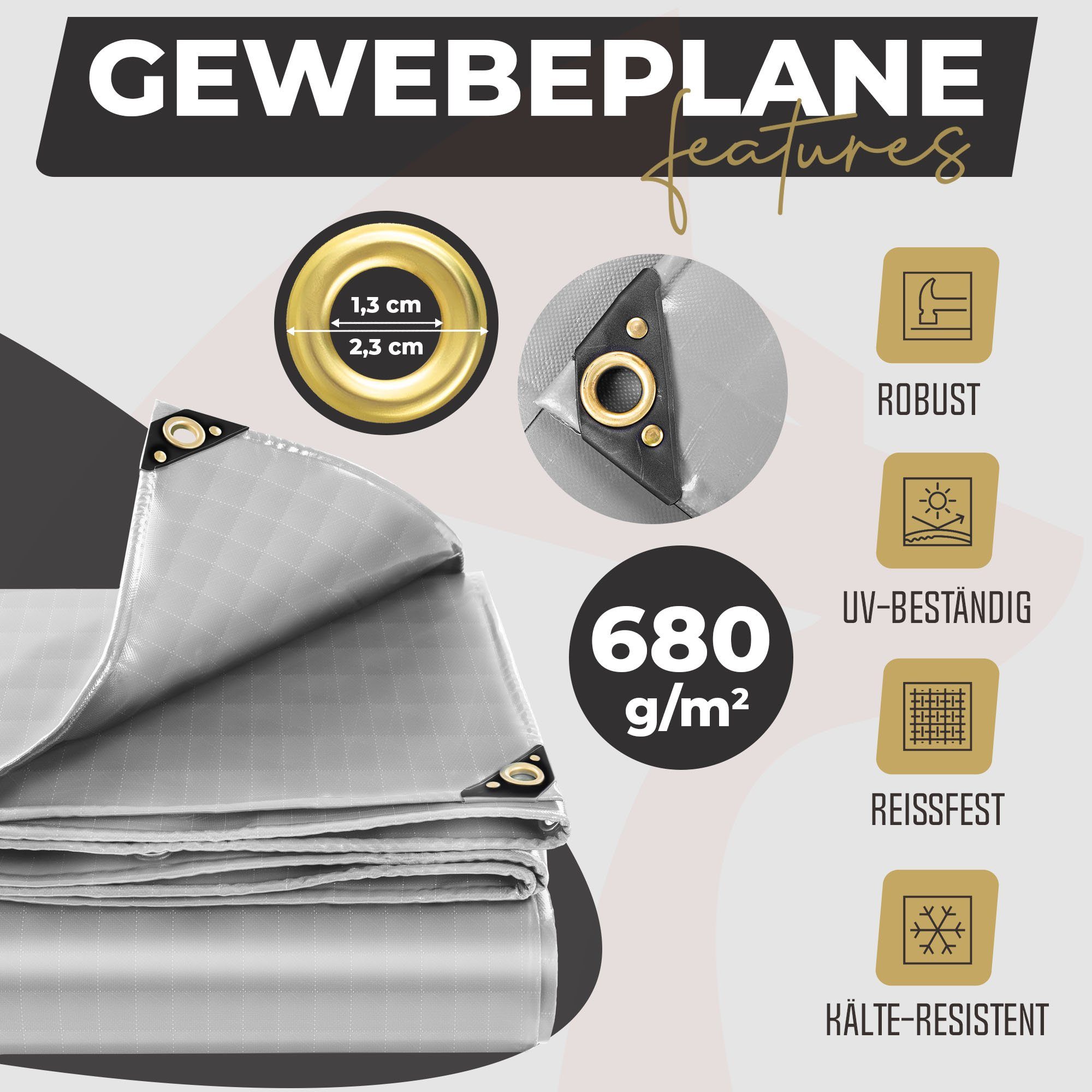 Rotfuchs Schutzplane, 700 g/m² PVC RipStop-Gewebe günstig online kaufen