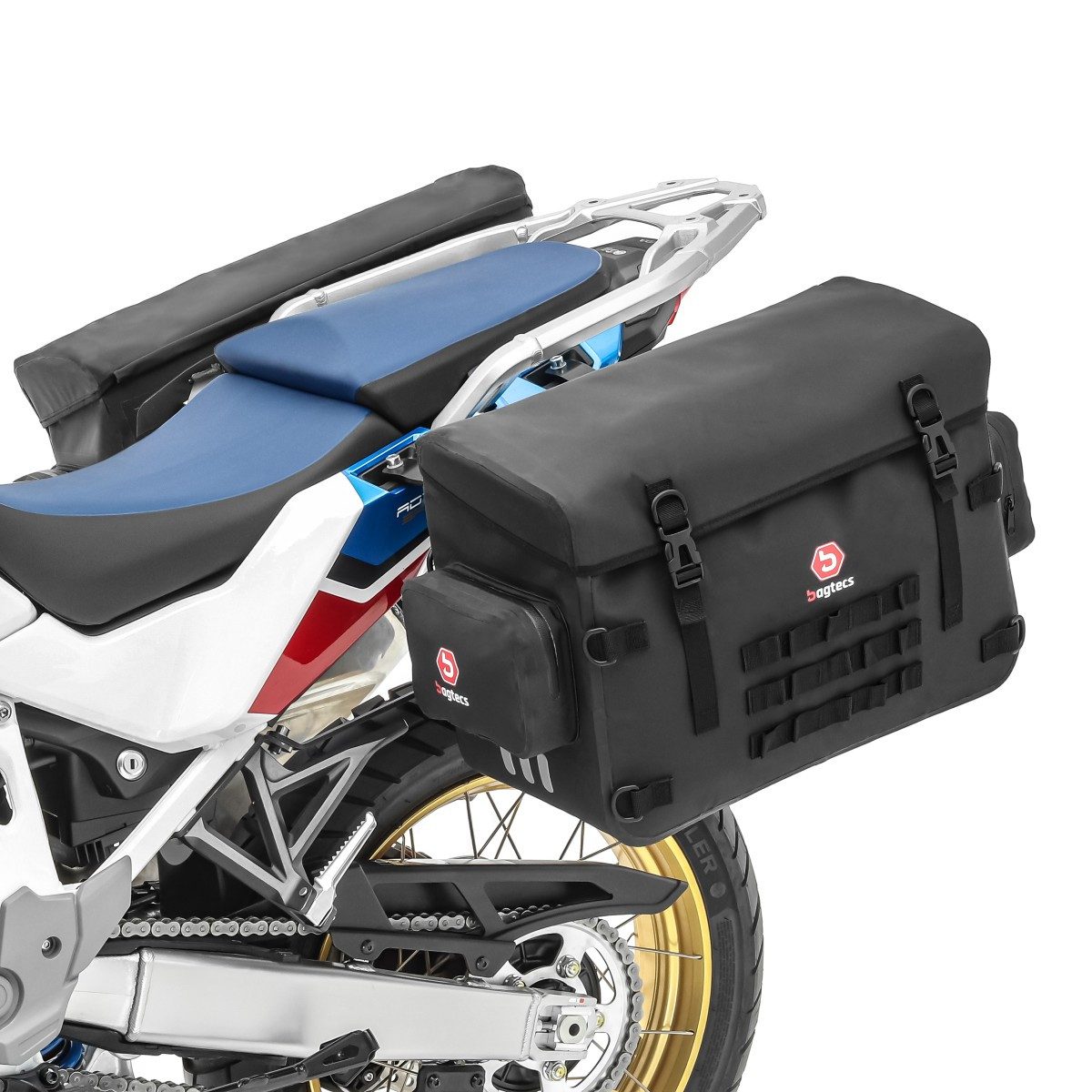 Bagtecs Reisetasche 2x PVC Seitenkoffern + Kofferträger für Honda Africa Twin 1100 20-21 B