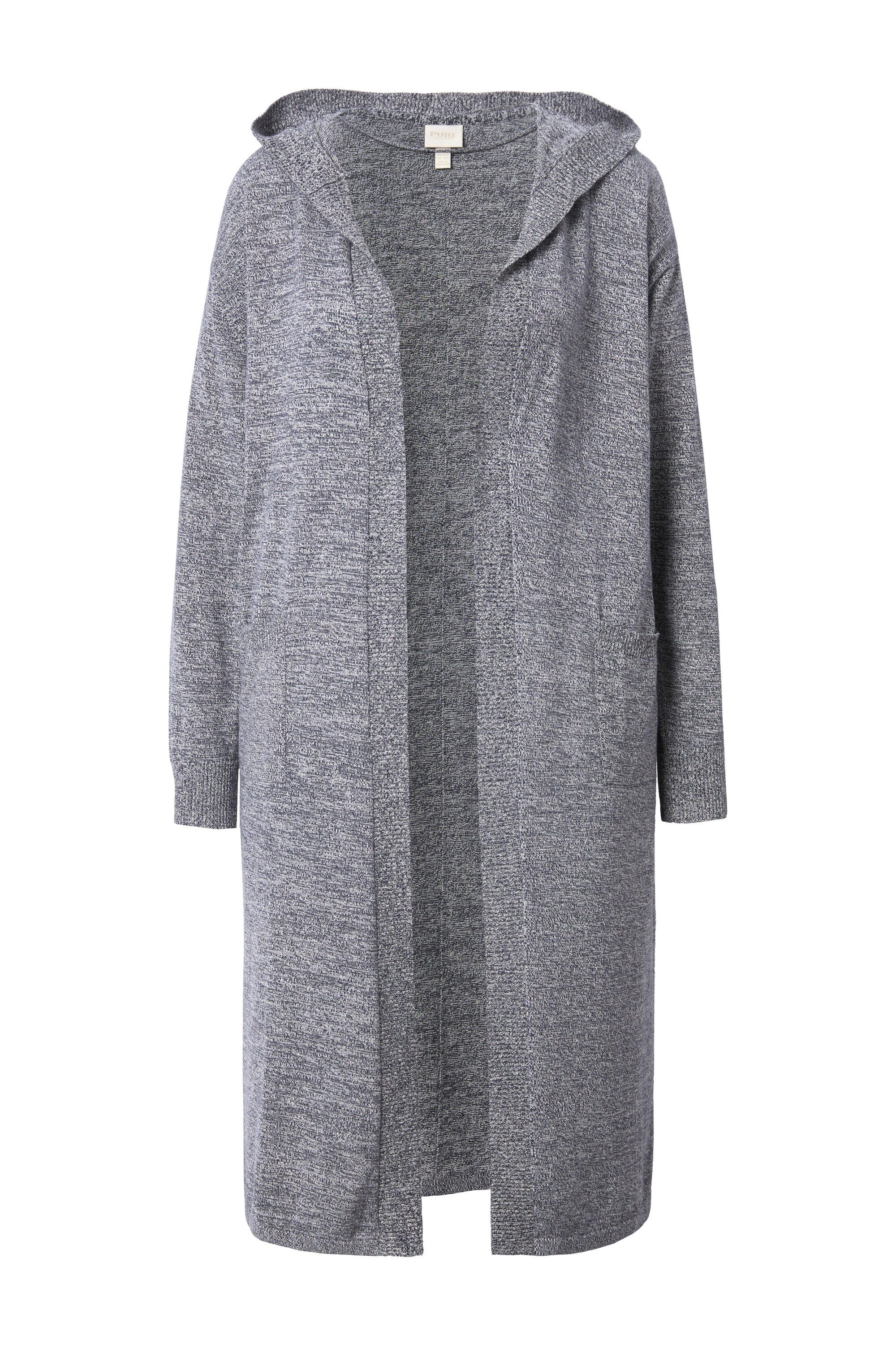 Ulla Popken Strickjacke Long-Strickjacke Kapuze Taschen Biobaumwolle günstig online kaufen