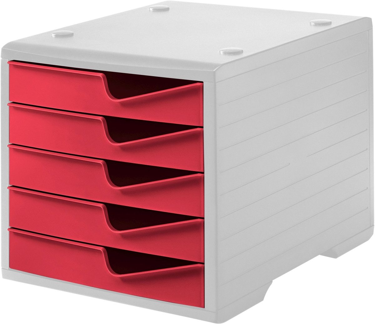 Organizer Schubladenbox styroswingbox 5 Schübe grau/cranberry