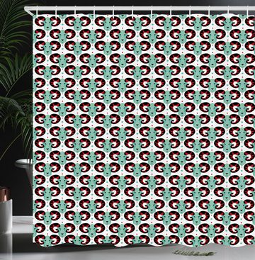 Abakuhaus Duschvorhang Moderner Digitaldruck mit 12 Haken auf Stoff Wasser Resistent Breite 175 cm, Höhe 180 cm, Modern Quirky Ziegenköpfe mit Hörnern