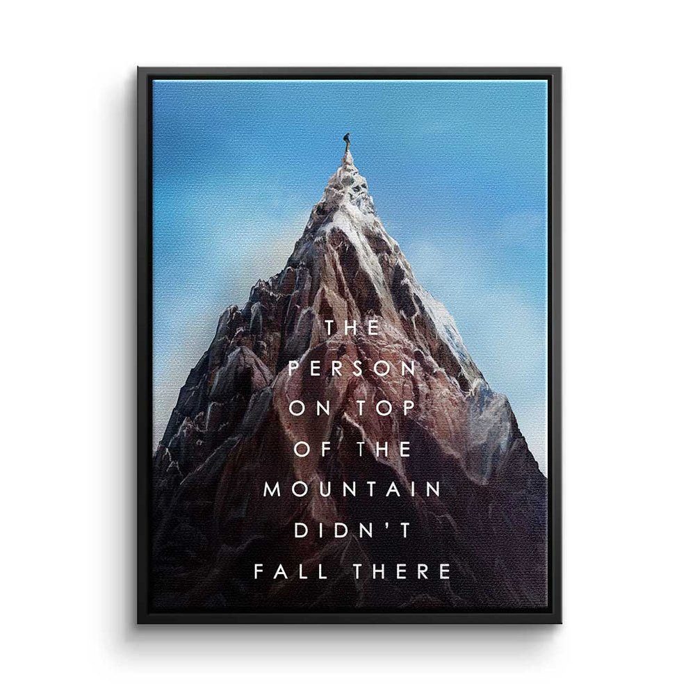 DOTCOMCANVAS® Leinwandbild Berg Erfolgs Motivation des Leinwandbild - - - des Berg Premium Rahmen Bür - ohne Mindset Erfolgs