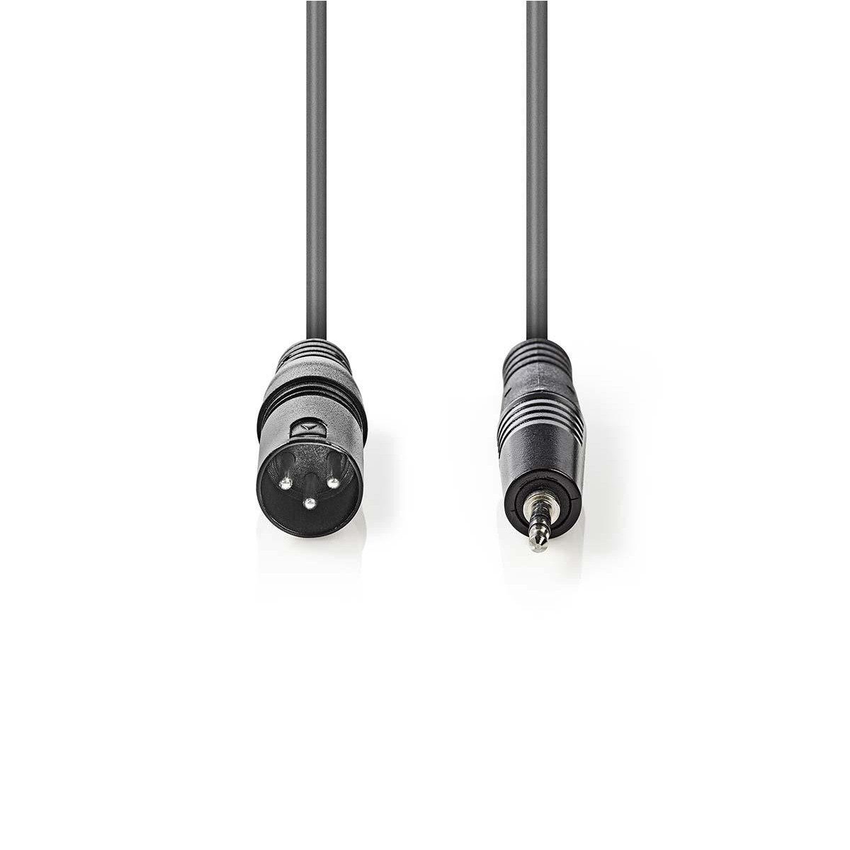 Nedis COTH15300GY15 Audio- & Video-Kabel, Studio, Bühne, XLR auf 3,5mm Stecker, langlebige Stecker