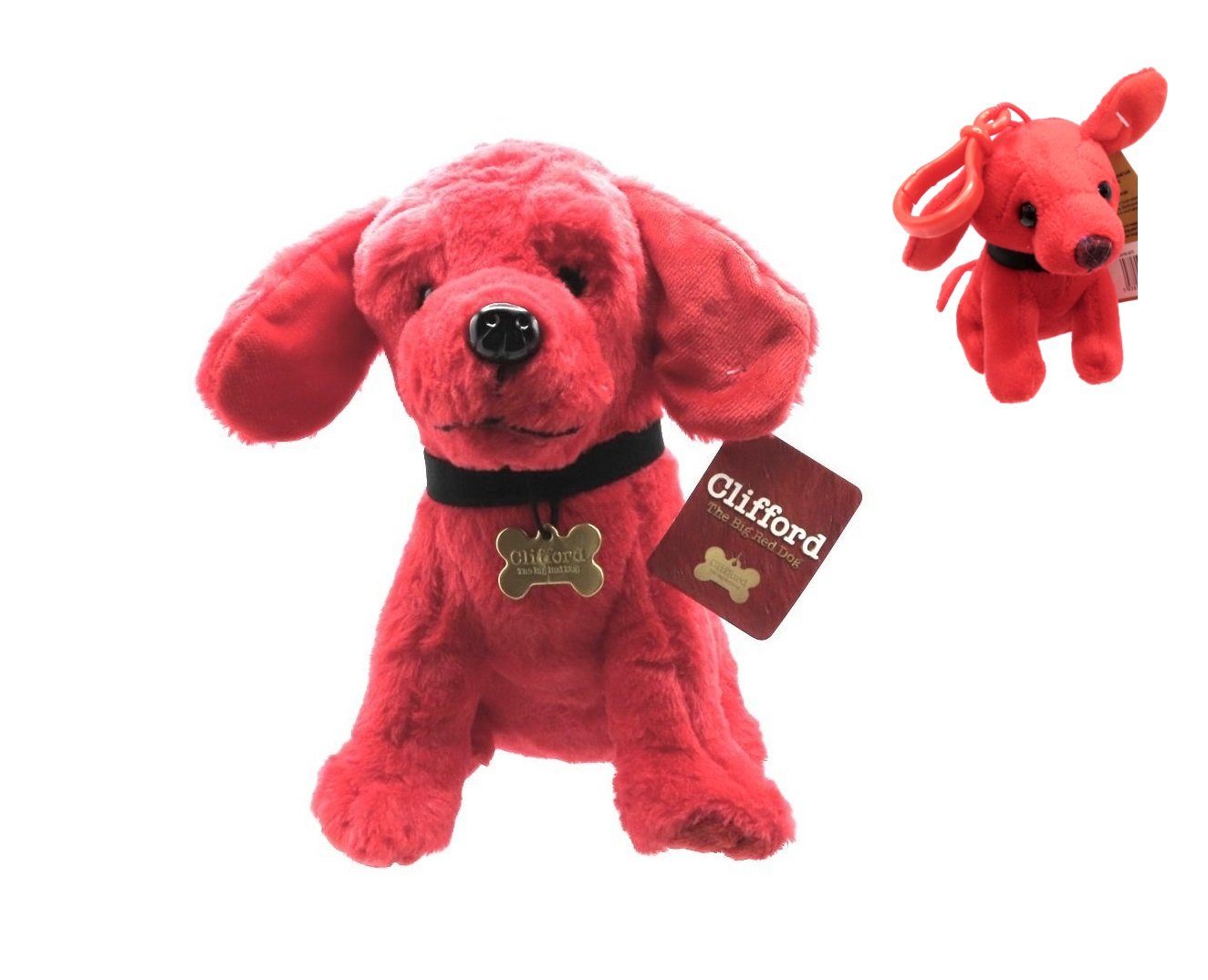 Whitehouse Leisure International Ltd Kuscheltier Clifford der große rote Hund Plüsch Kuscheltier - 25cm + Anhänger