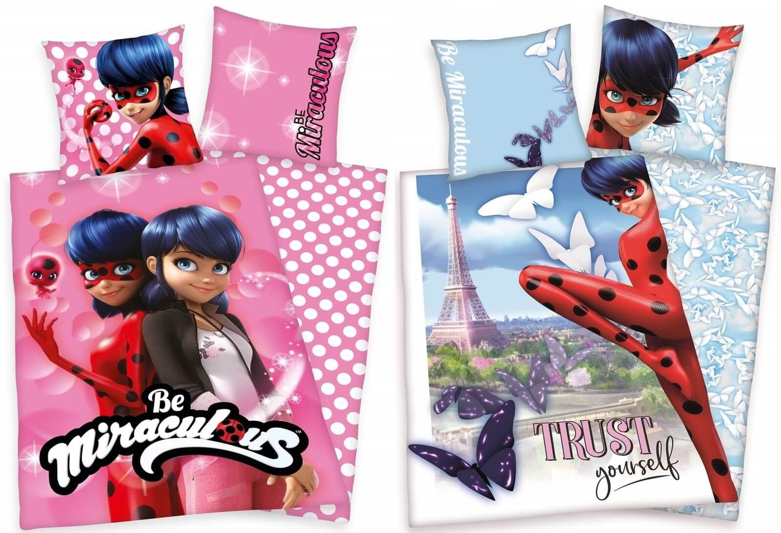 Kinderbettwäsche Herding Miraculous Ladybug - 2 x Постільна білизна-Set, 135x200 & 80x80, Miraculous - Ladybug, Baumwolle, 100% Baumwolle