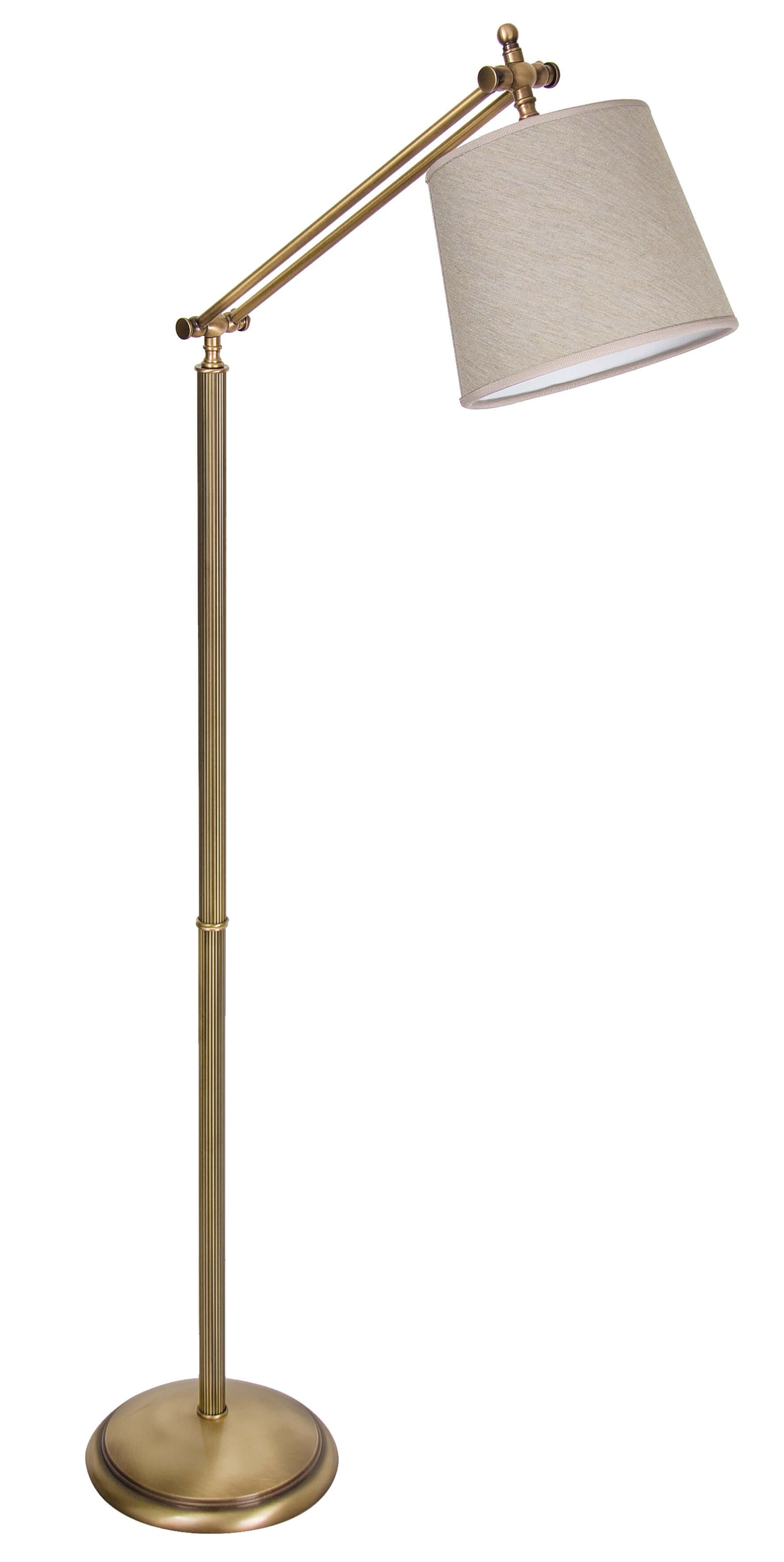 Licht-Erlebnisse Stehlampe SNODO, ohne Messing Beige Wohnzimmer bronziert aus E27 Stehleuchte Lesearm Leuchtmittel