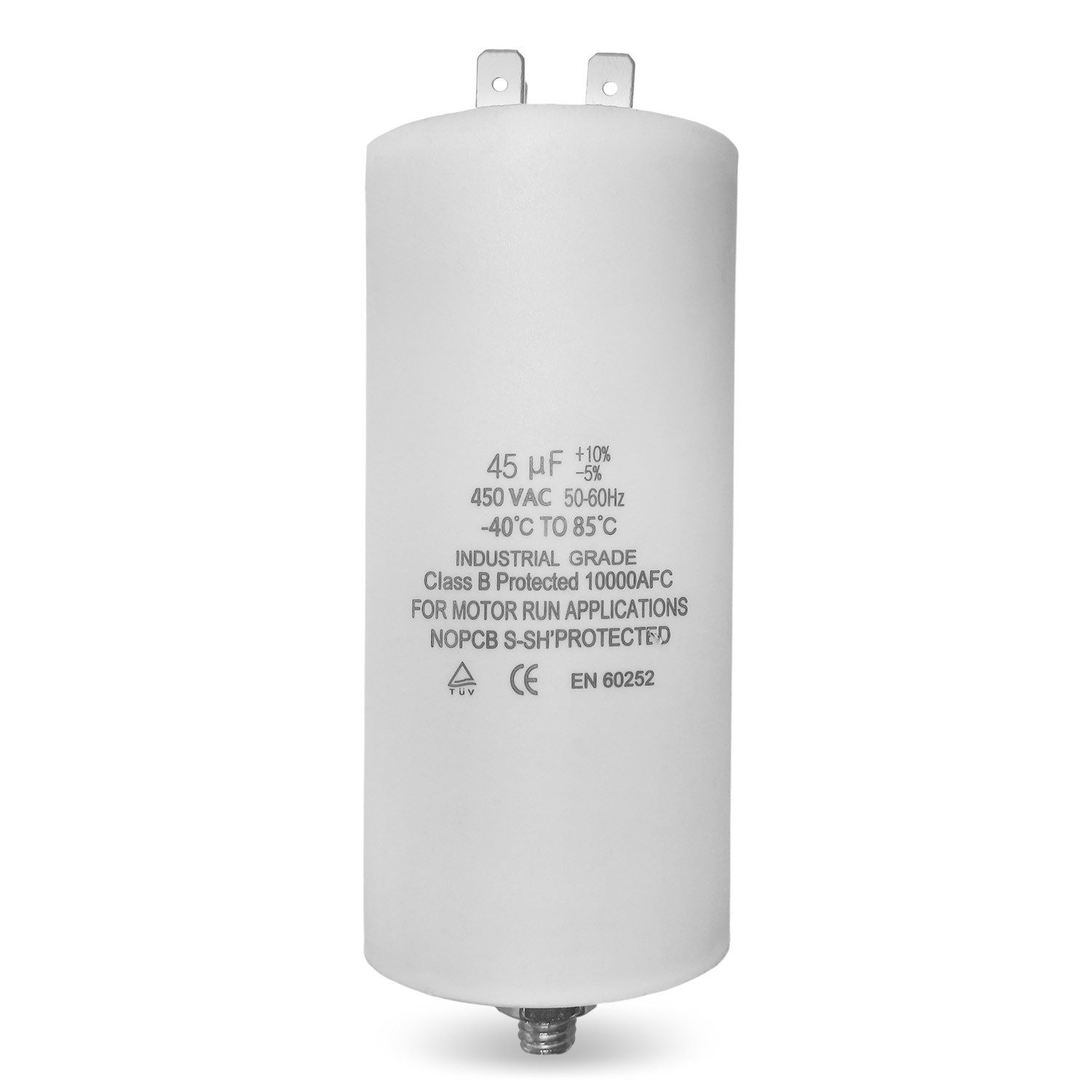 VIOKS Montagezubehör Kondensator CBB60 universal für elektrische Hausgeräte, 45,00µF 450V mit Steckfahnen