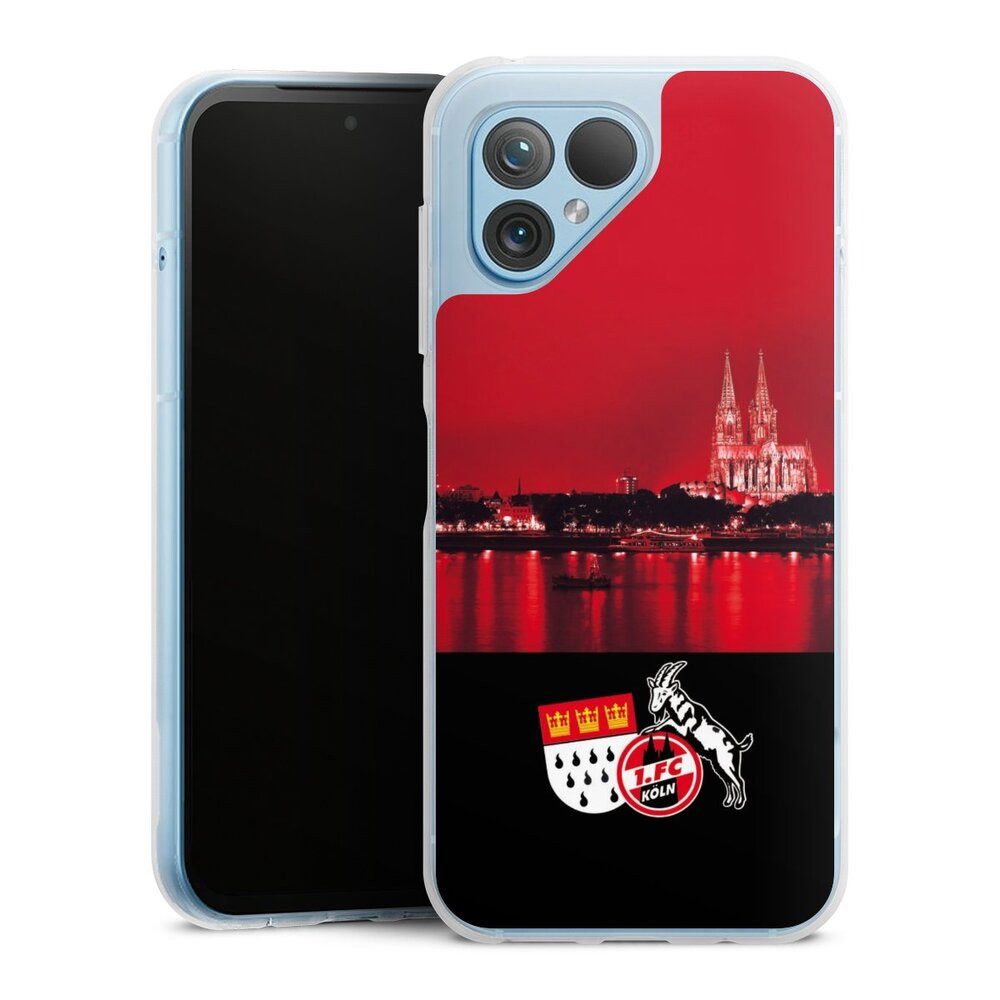 DeinDesign Handyhülle Skyline 1. FC Köln Offizielles Lizenzprodukt Skyline Köln Rot, Fairphone 5 Silikon Hülle Bumper Case Handy Schutzhülle