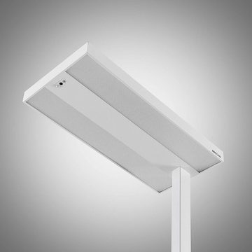 Arcchio Stehlampe Logan, dimmbar, LED-Leuchtmittel fest verbaut, universalweiß, Aluminium, Kunststoff, weiß (RAL 9003), 1 flammig, inkl.