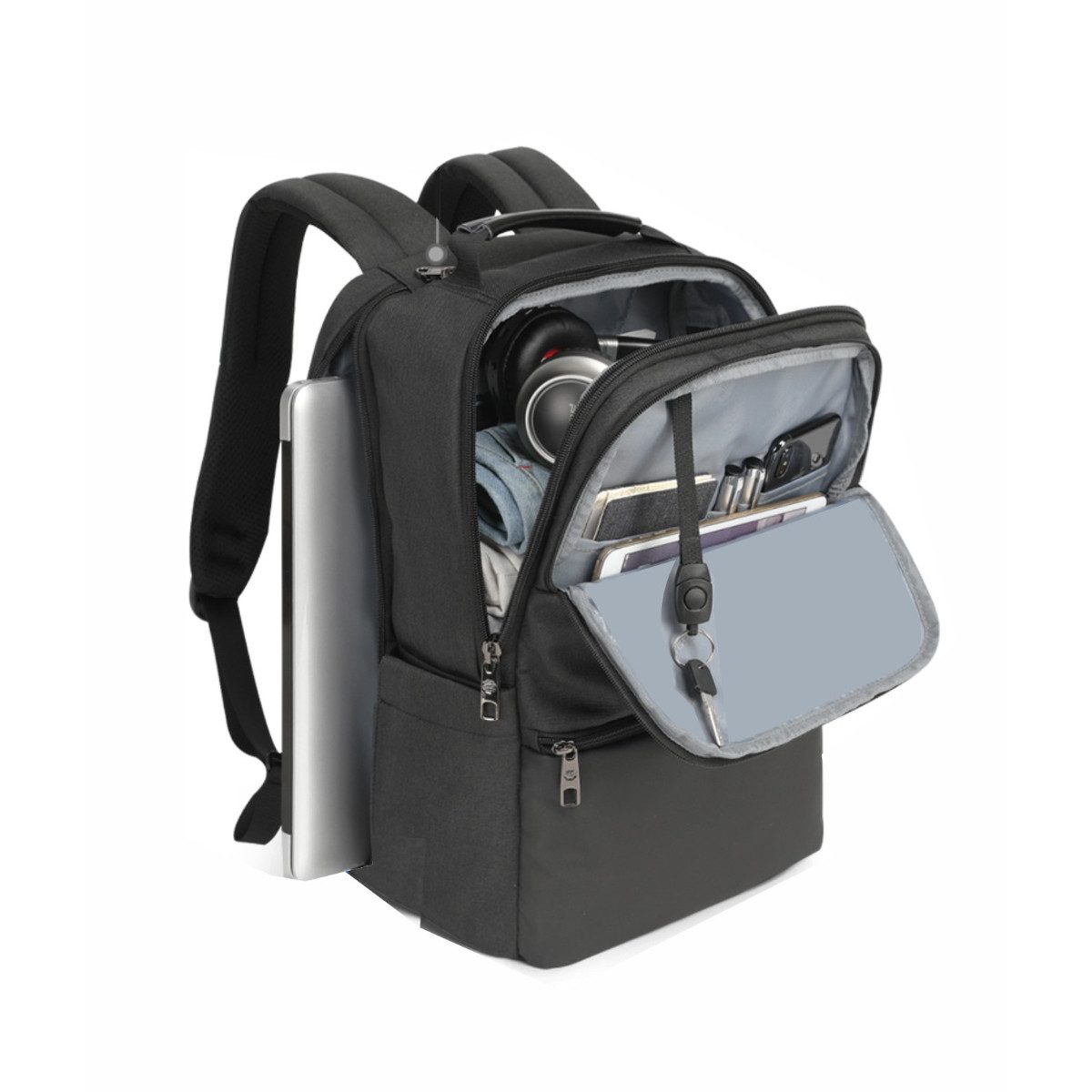 SWISSTEN Notebook-Rucksack, Laptoprucksack mit USB Ladeanschluss und Sicherheitsfach