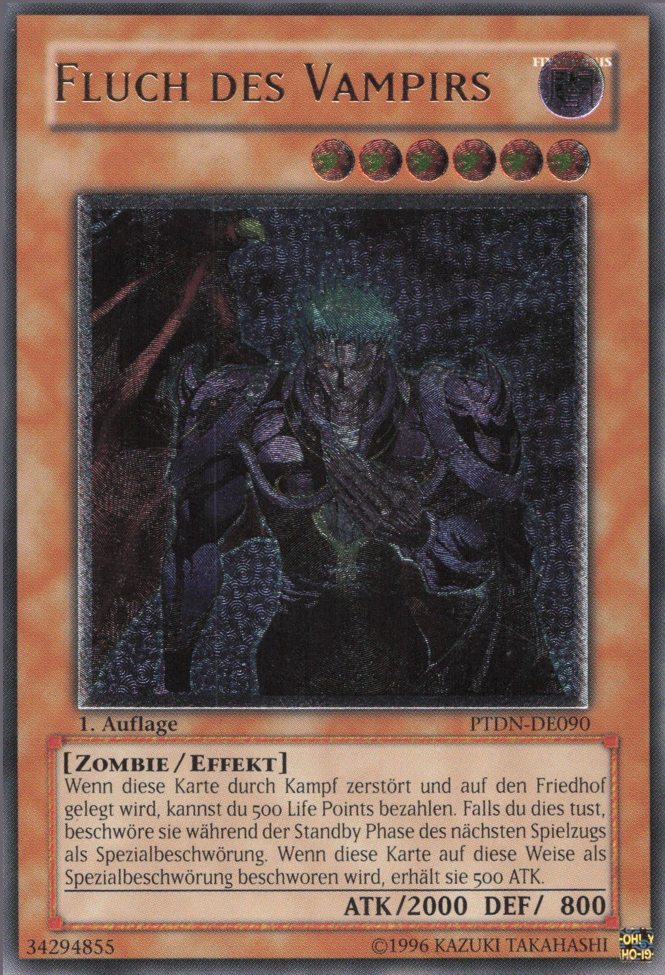 ReCollectibles Sammelkarte YuGiOh Karte Fluch des Vampirs (V.2) deutsch ...
