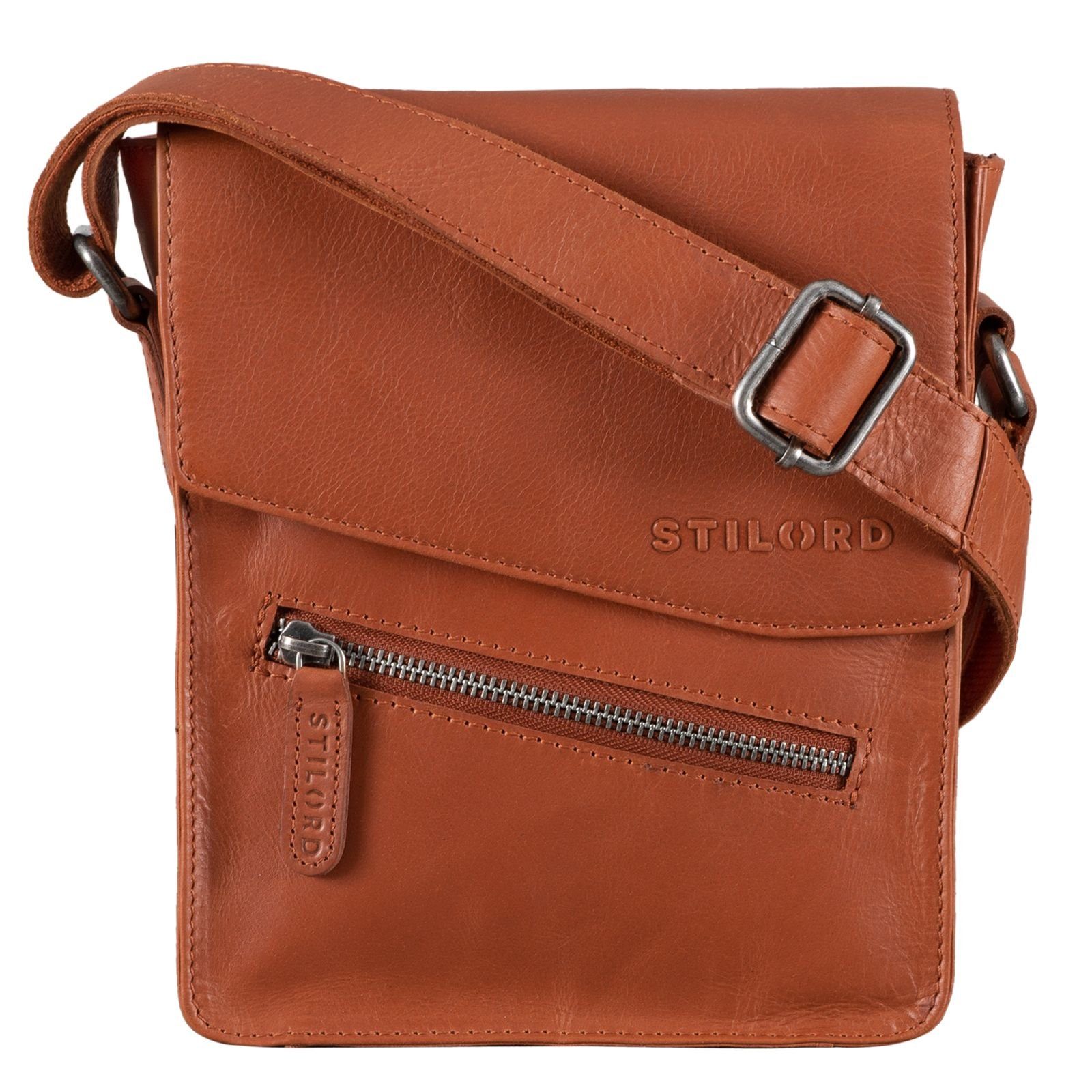 STILORD Schultertasche "Steve" Kleine Herren Tasche Leder