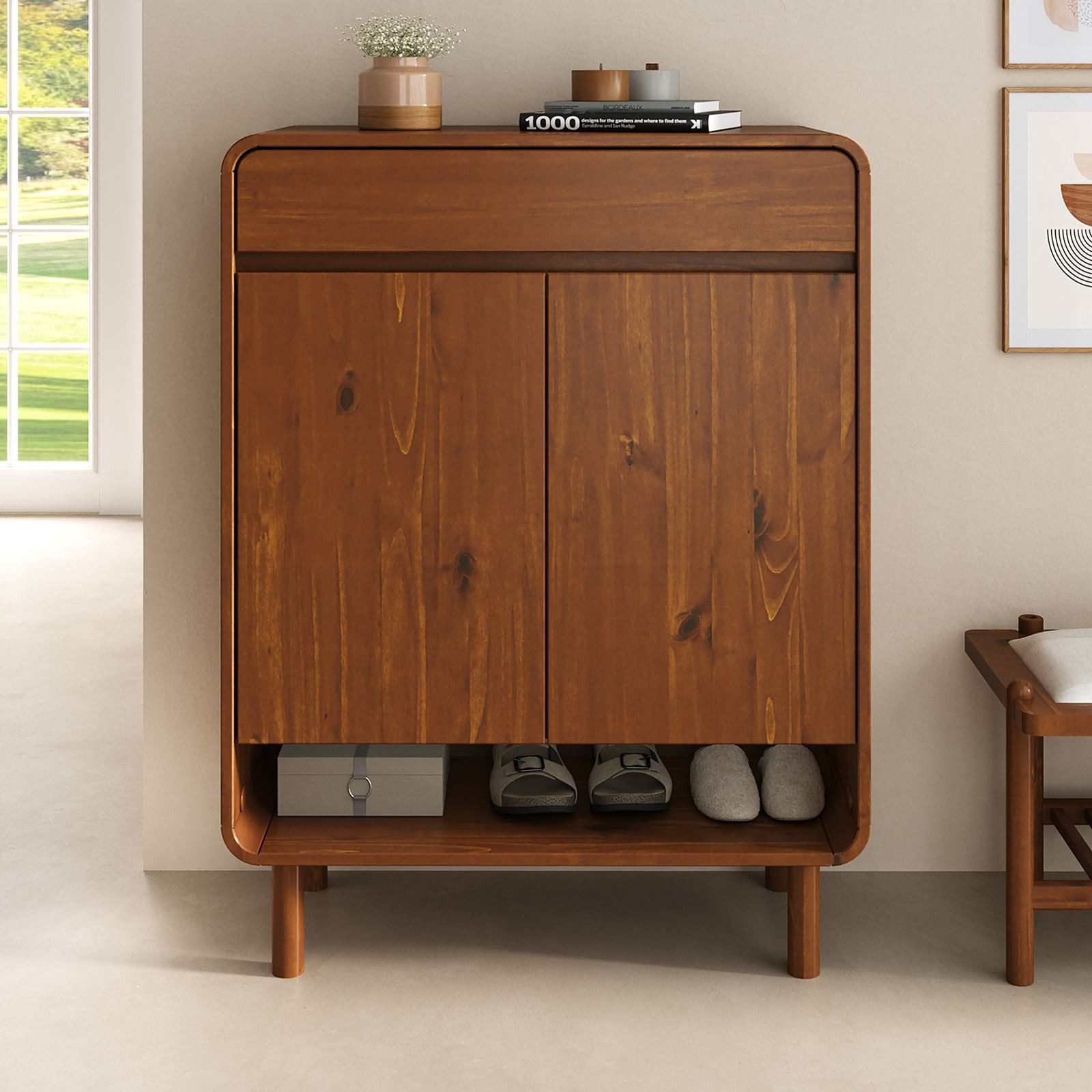 IDIMEX Schuhschrank JUAN Schuhkommode aus massivem Kiefernholz mit Schublad günstig online kaufen