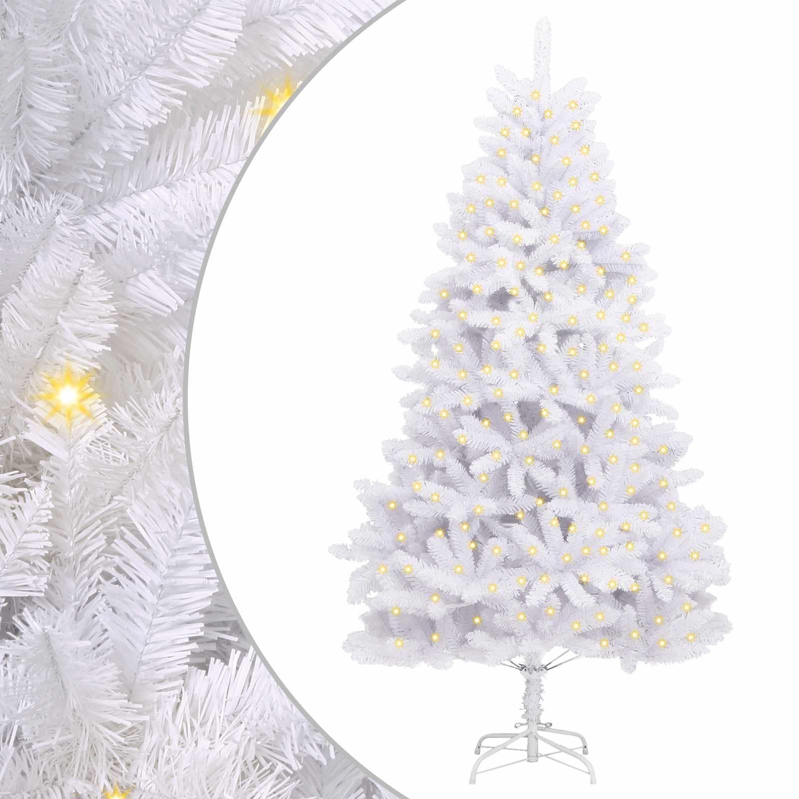 vidaXL Christbaumschmuck Künstlicher Weihnachtsbaum Weiß 270 cm PVC und Metall (1-tlg)