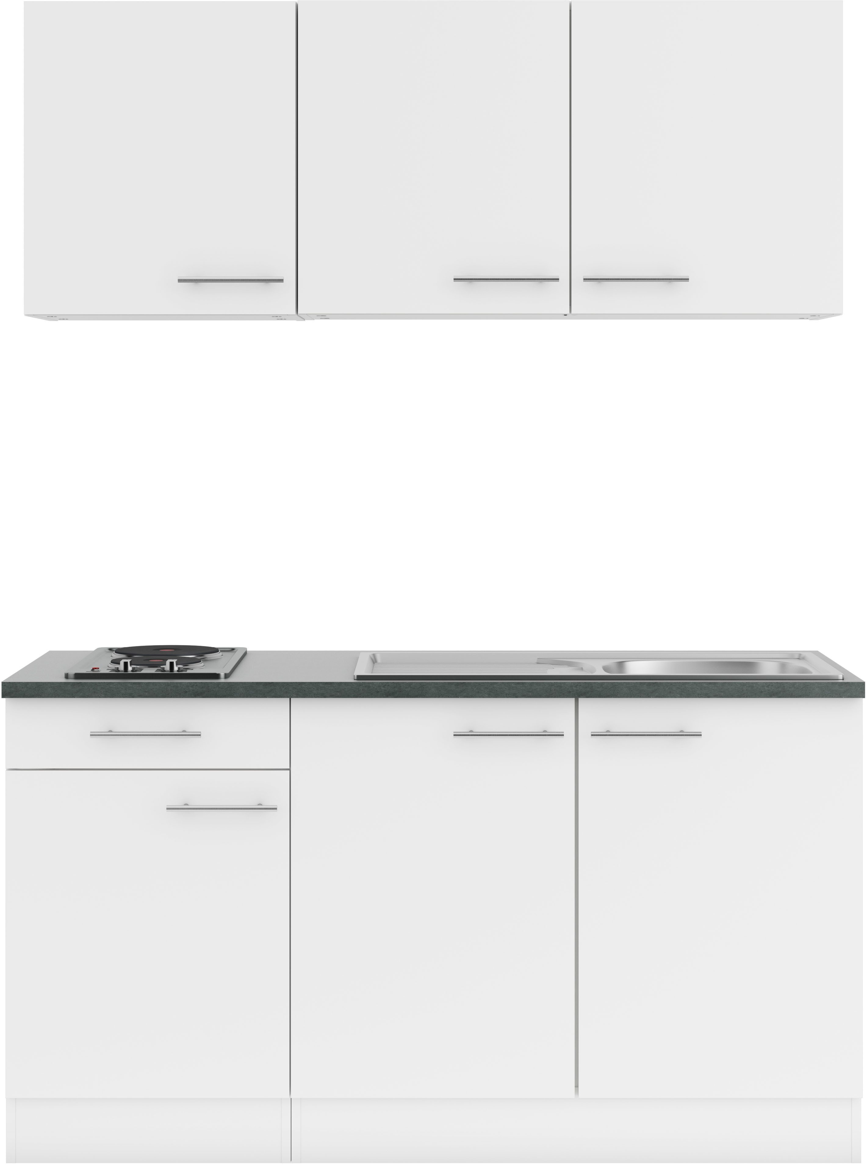 OPTIFIT Pantryküche Bella, Breite 150 cm, wahlweise mit Kochfeld oder Unterbaukühlschrank