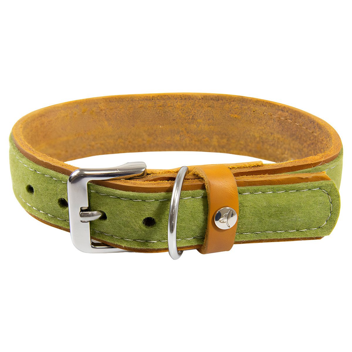 Das Lederband Hunde-Halsband Hundehalsband Norden Lime/Maroon
