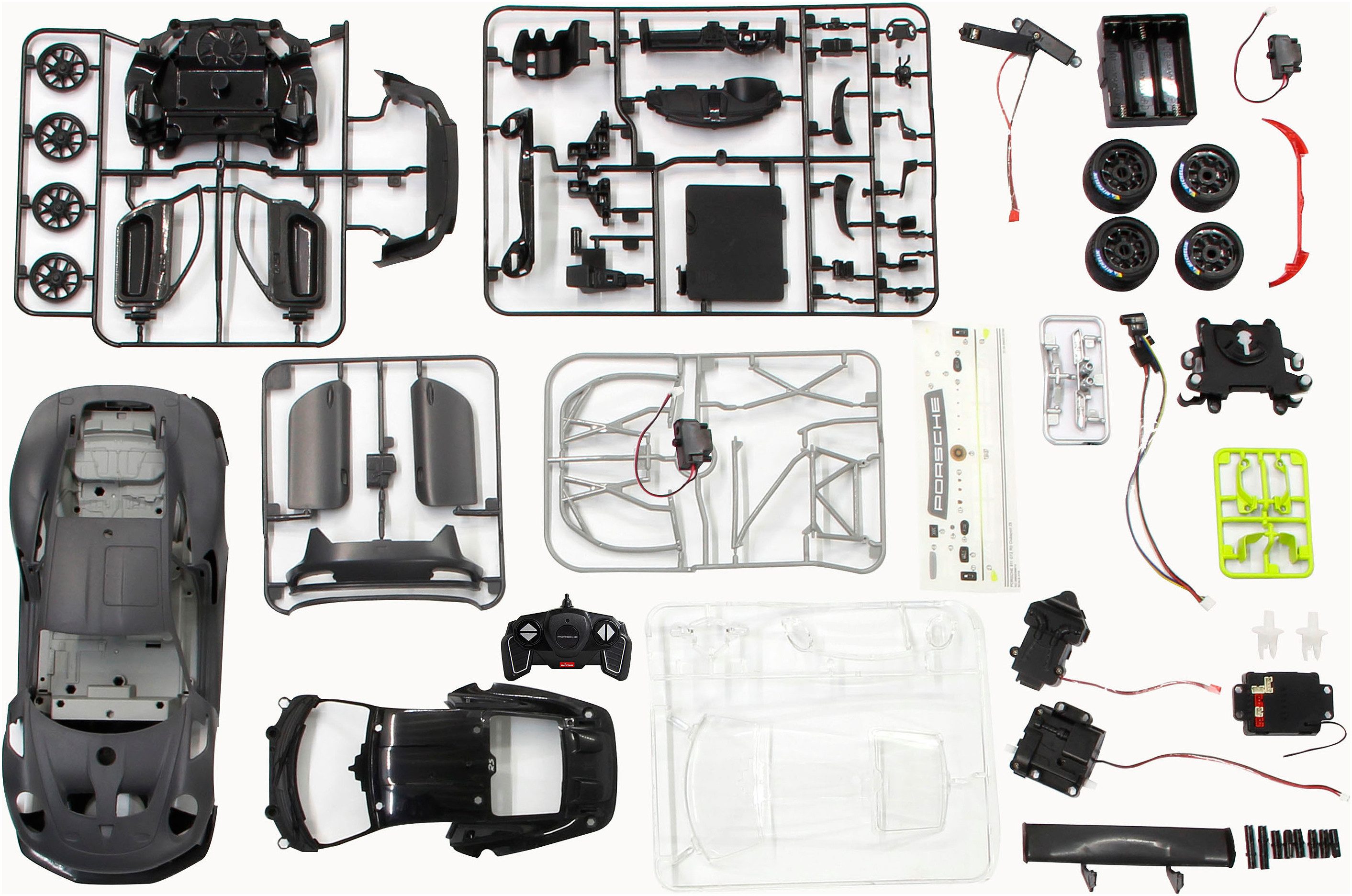 Jamara Modellbausatz RC-Auto Porsche 911 GT2 RS Clubsport 25 1:18 grau 2,4 GHz, Maßstab 1:18