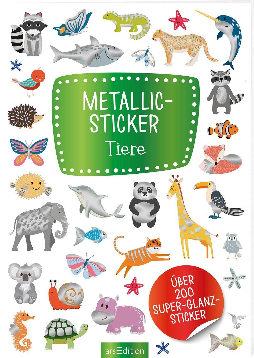 Ars Edition Tagebuch Metallic-Sticker – Tiere