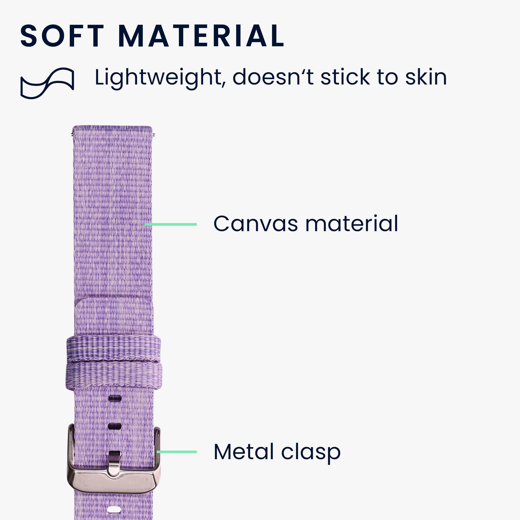 kwmobile Ersatz Armband für Garmin Venu Sq Music / Venu Sq 20mm Smartwatch, 1-tlg., Armband - Band für Fitness Tracker in Lavendel