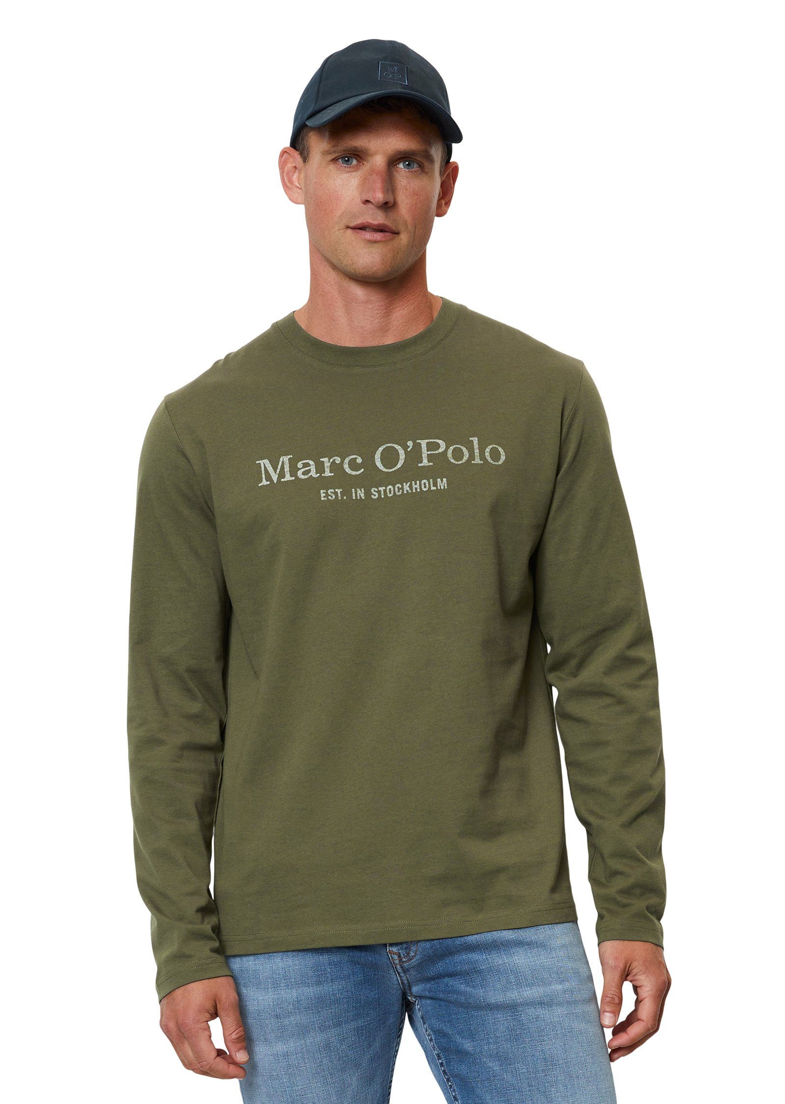 Marc O'Polo Langarmshirt aus grün Bio-Baumwolle hochwertiger