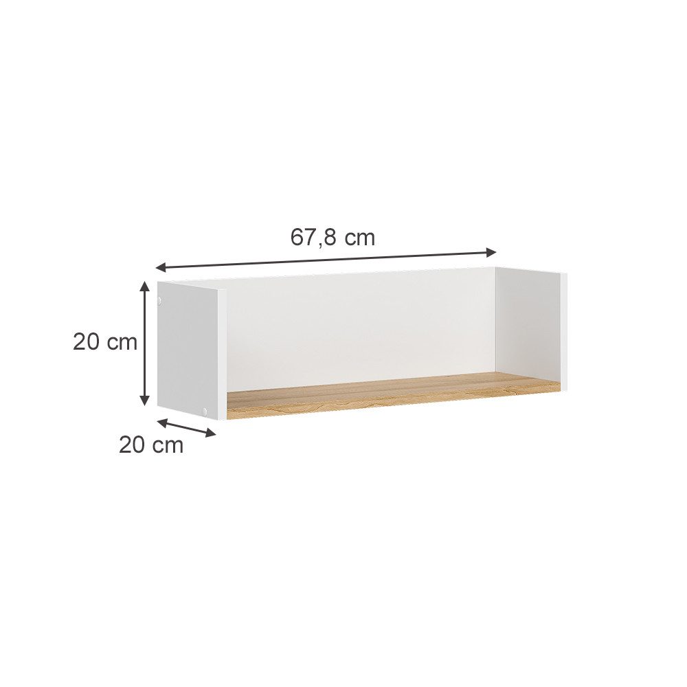 Vicco Bücherregal Viktor, Weiß/Artisan, 67.8 x 20 cm günstig online kaufen