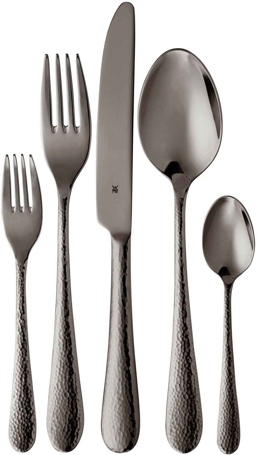 WMF Besteck-Set Sitello (30-tlg), 6 Personen, Cromargan® Edelstahl Rostfrei 18/10, geschmiedete Ножи, farbecht, Wellenschliff, spülmaschinenfest