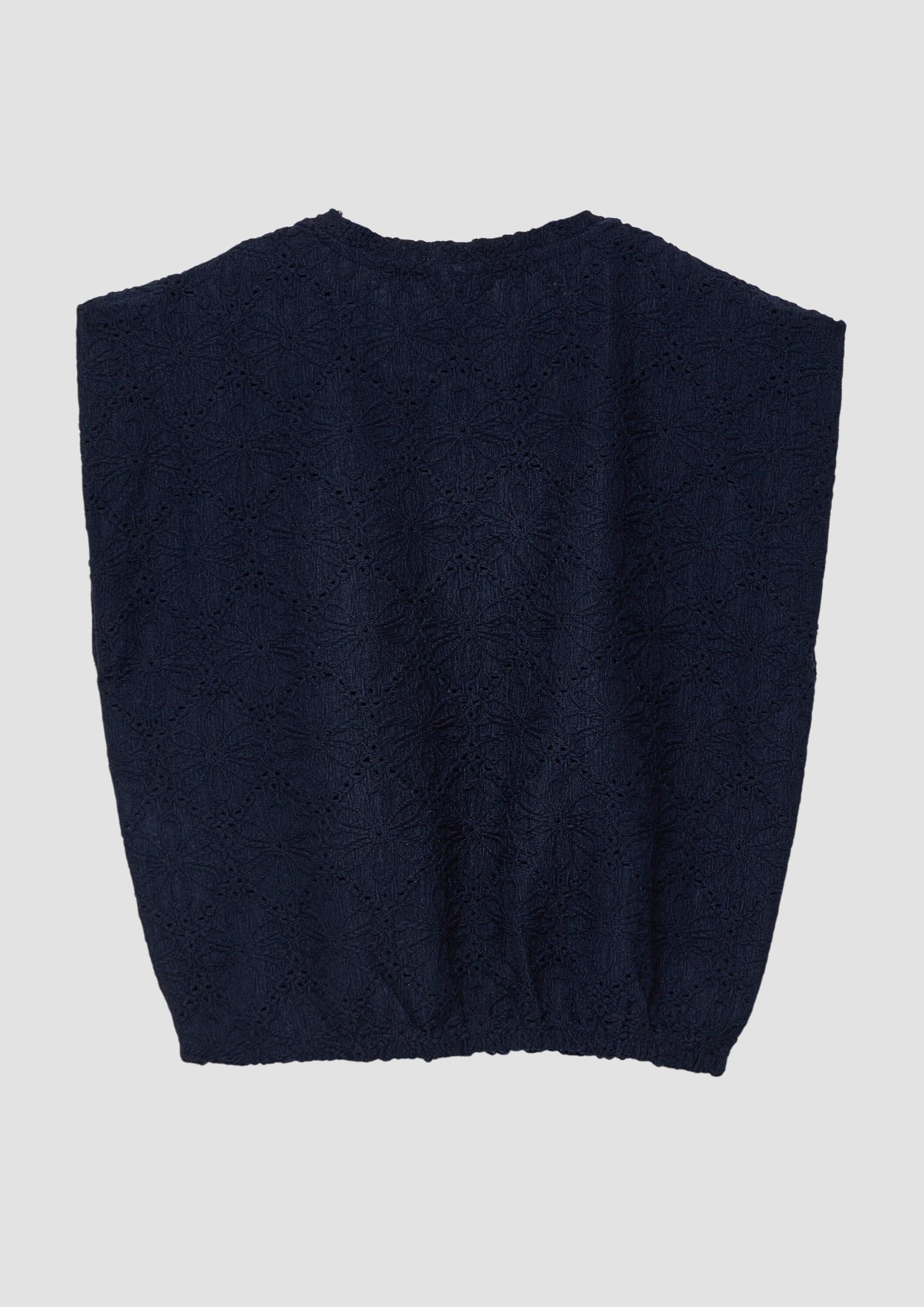 s.Oliver Muskelshirt T-Shirt Strukturiertes T-Shirt im V-Shape