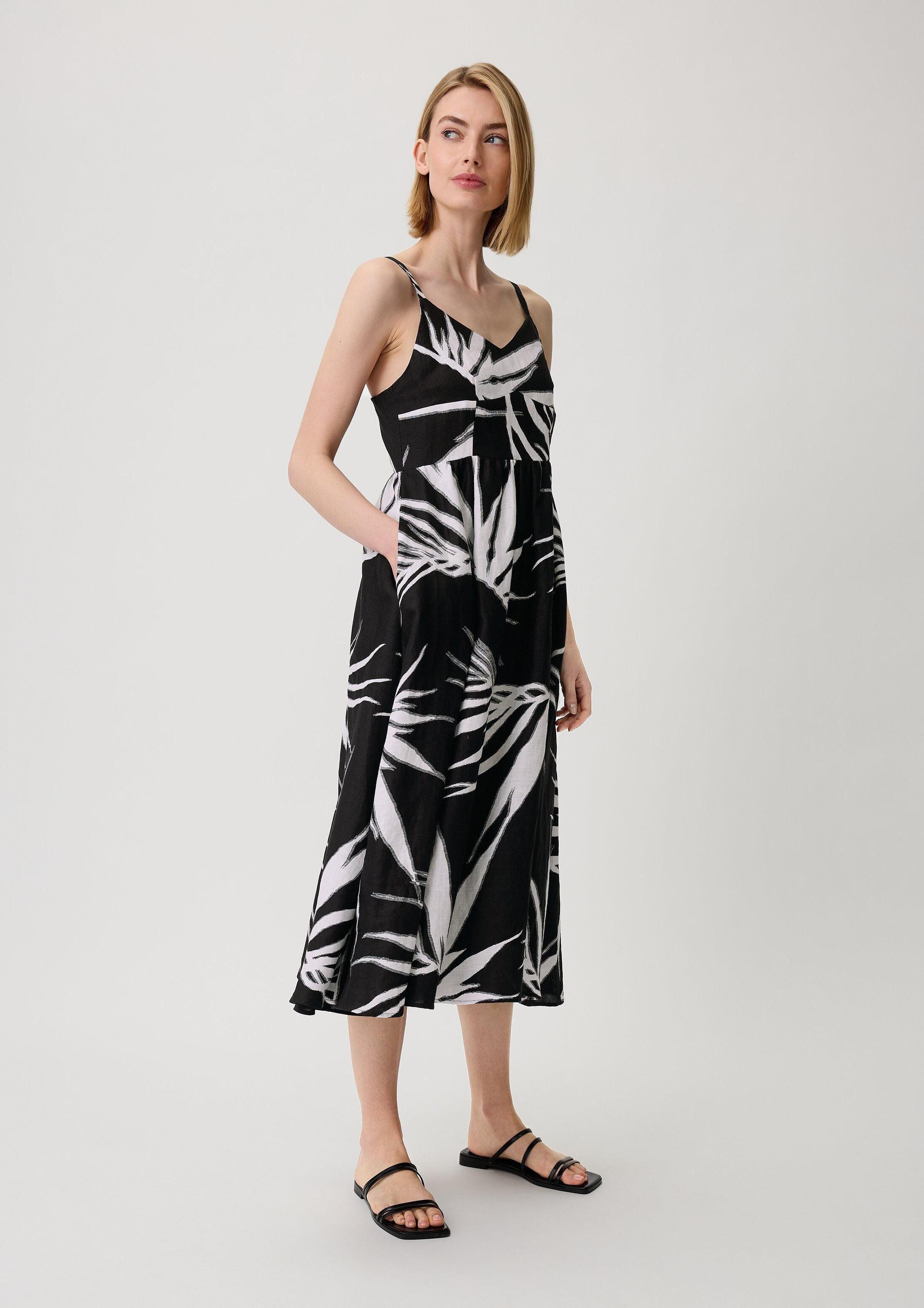 comma Midikleid Kleid Midikleid aus Leinen