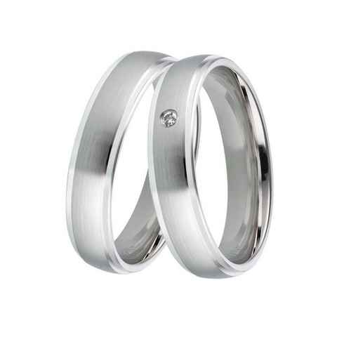 DOOSTI Trauring Schmuck Geschenk Silber 925 Trauring Ehering Partnerring LIEBE, Made in Germany, wahlweise mit oder ohne Zirkonia