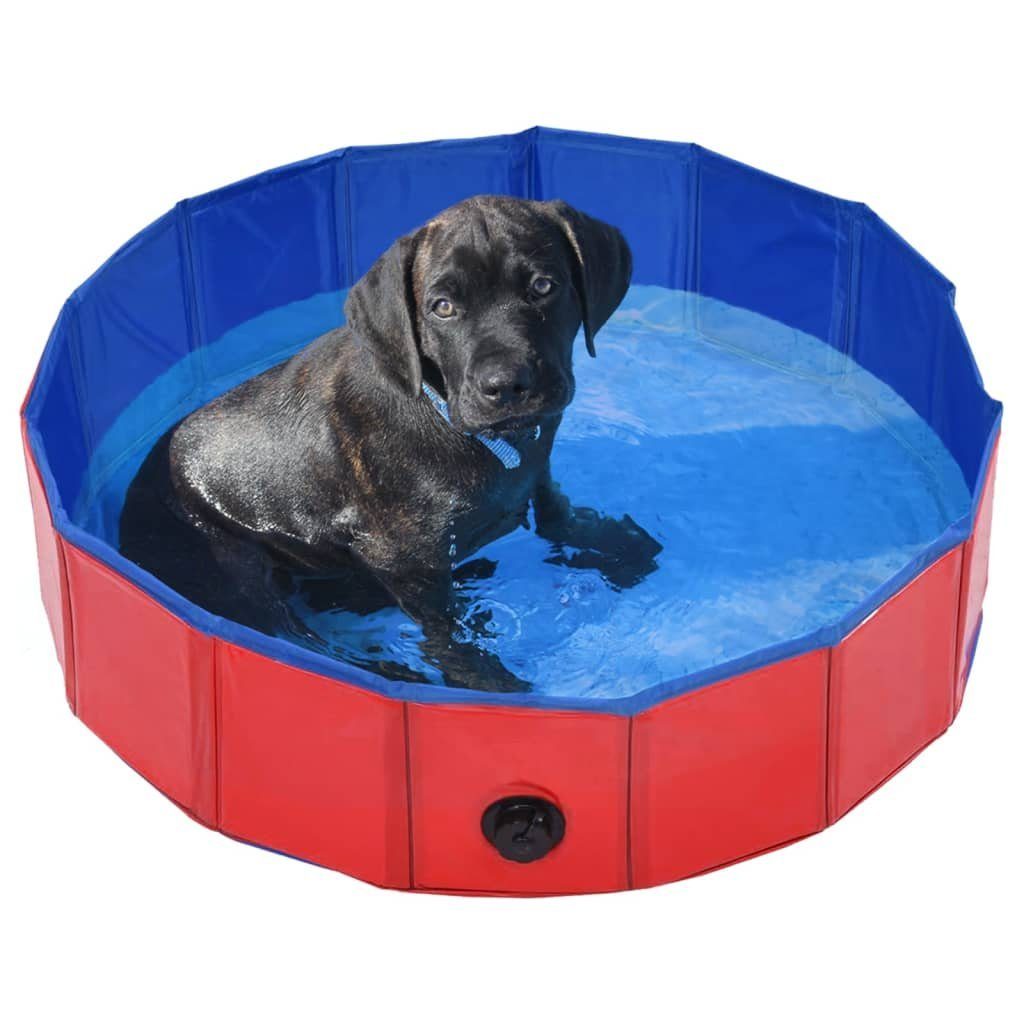 Animal Boulevard Hunde-Ballschleuder Haustier-Pool Cooling 80x80x20 cm Rot/Blau M