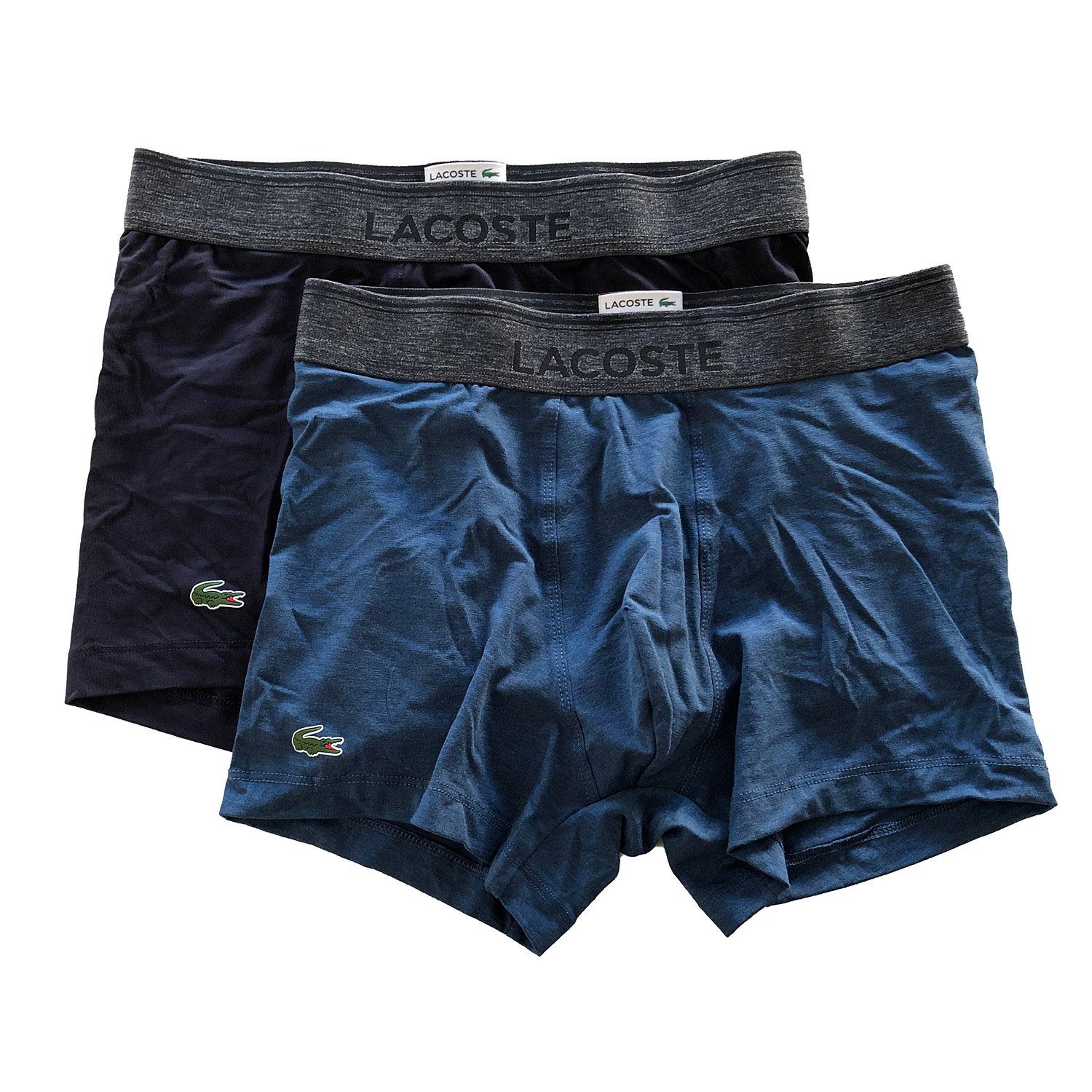 Serie Modal 2er-Pack) Bein Shorts 2-St., (Doppelpack, Lacoste im Unterhosen Doppelpack Modal Cotton Baumwolle kurzes dunkelblau-dunkelrot (909) Trunk