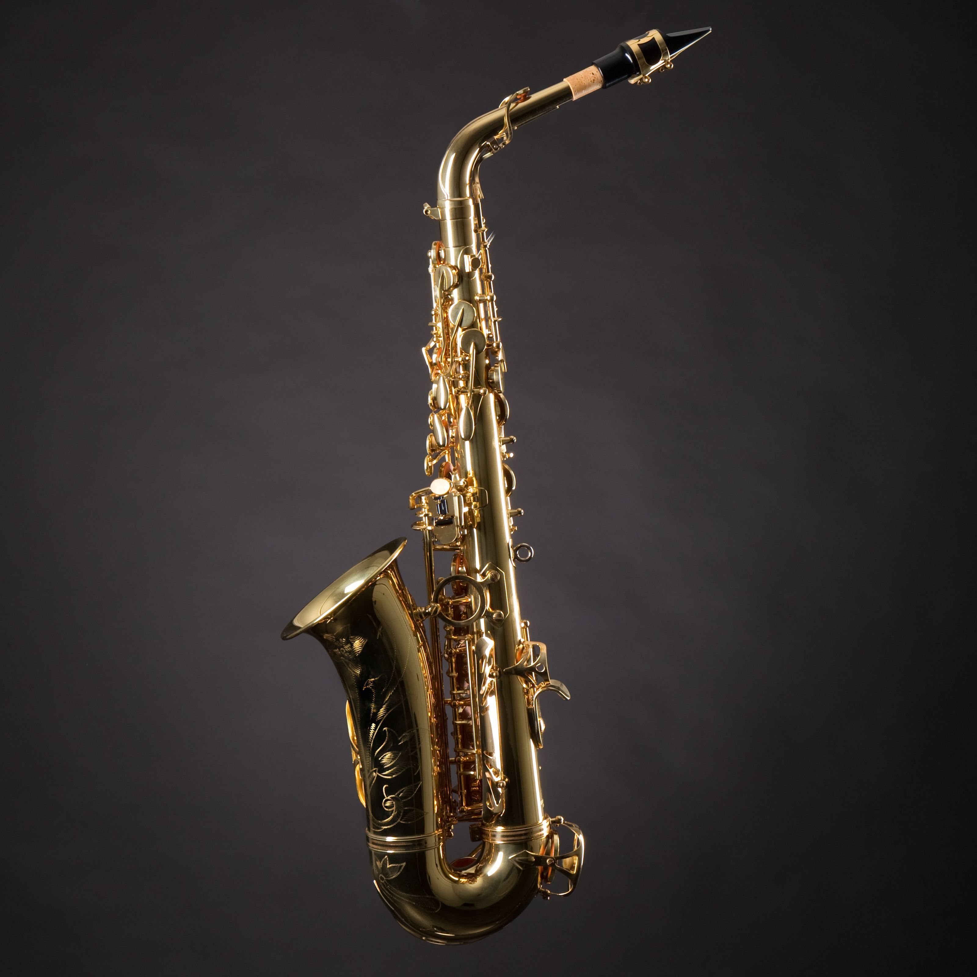 Monzani Saxophon, MZAS-350Y Alt Saxophon Professioneller Klang Leichtgängige Mechanik Pisoni Polster Inklusive Mundstück Wischer Koffer Gurt Messing Klarlack lackiert Graviert Stimmung Eb, Saxophone, Alt Saxophone, MZAS-350Y Alt Saxophon, Professioneller Klang, Leichtgängige
