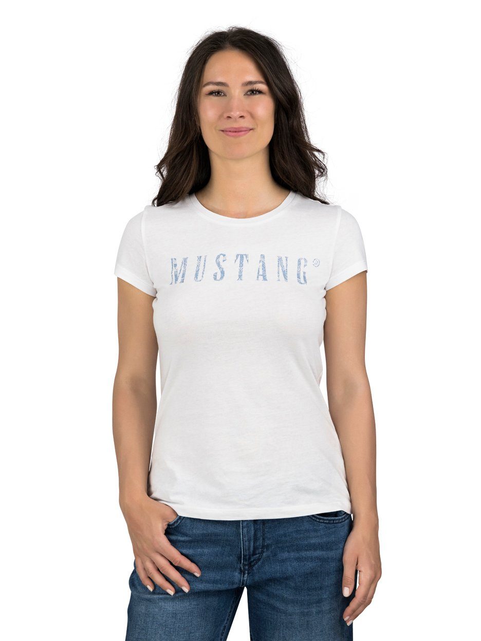 MUSTANG T-Shirt Damen Logo Printshirt Alexia günstig online kaufen