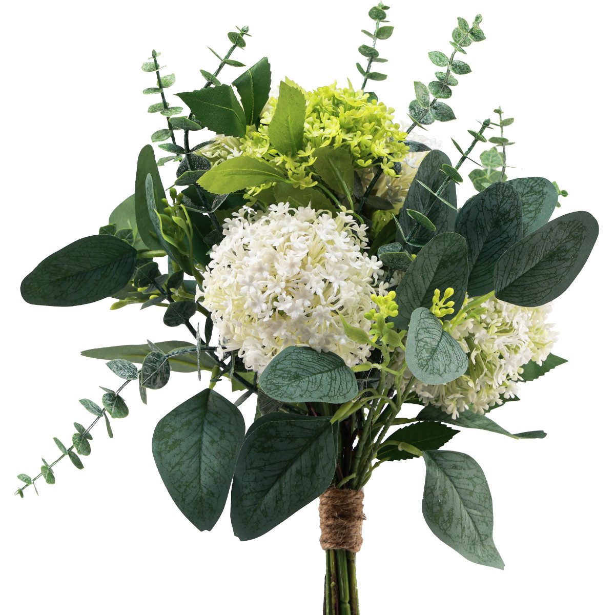 Kunstblumenstrauß Kunstblumenstrauß Schneeball Eukalyptus Deko 45cm, günstig online kaufen